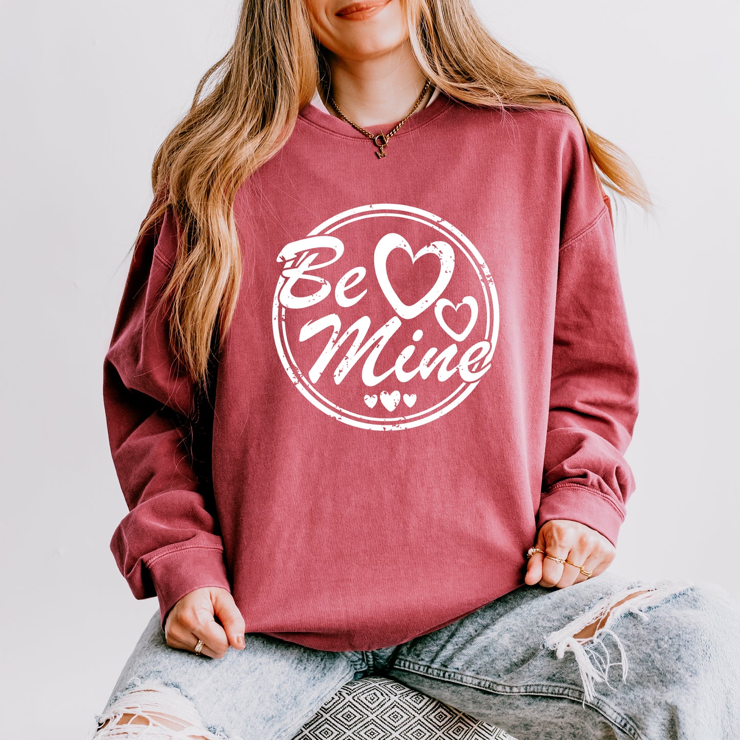 Be Mine Circle | Lightweight Garment Dyed Sweatshirt