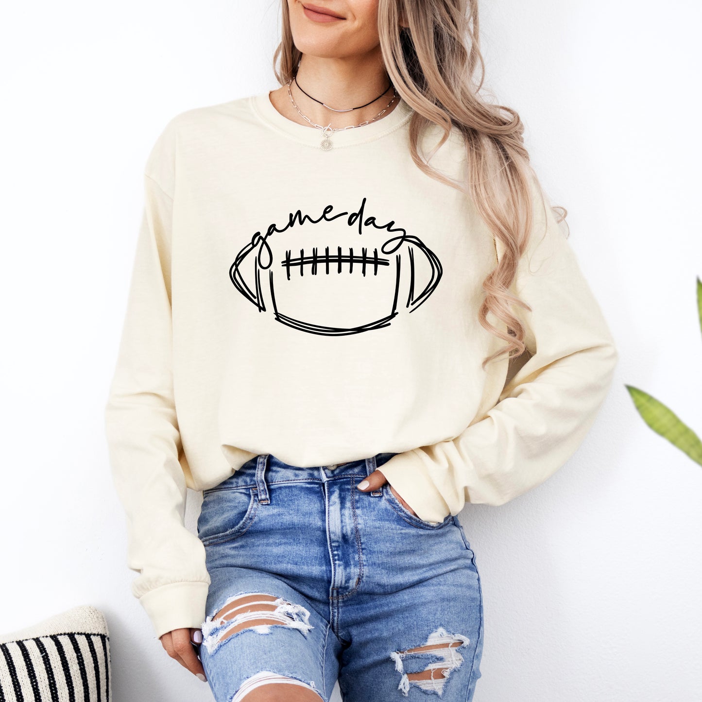 Football Game Day | Garment Dyed Long Sleeve