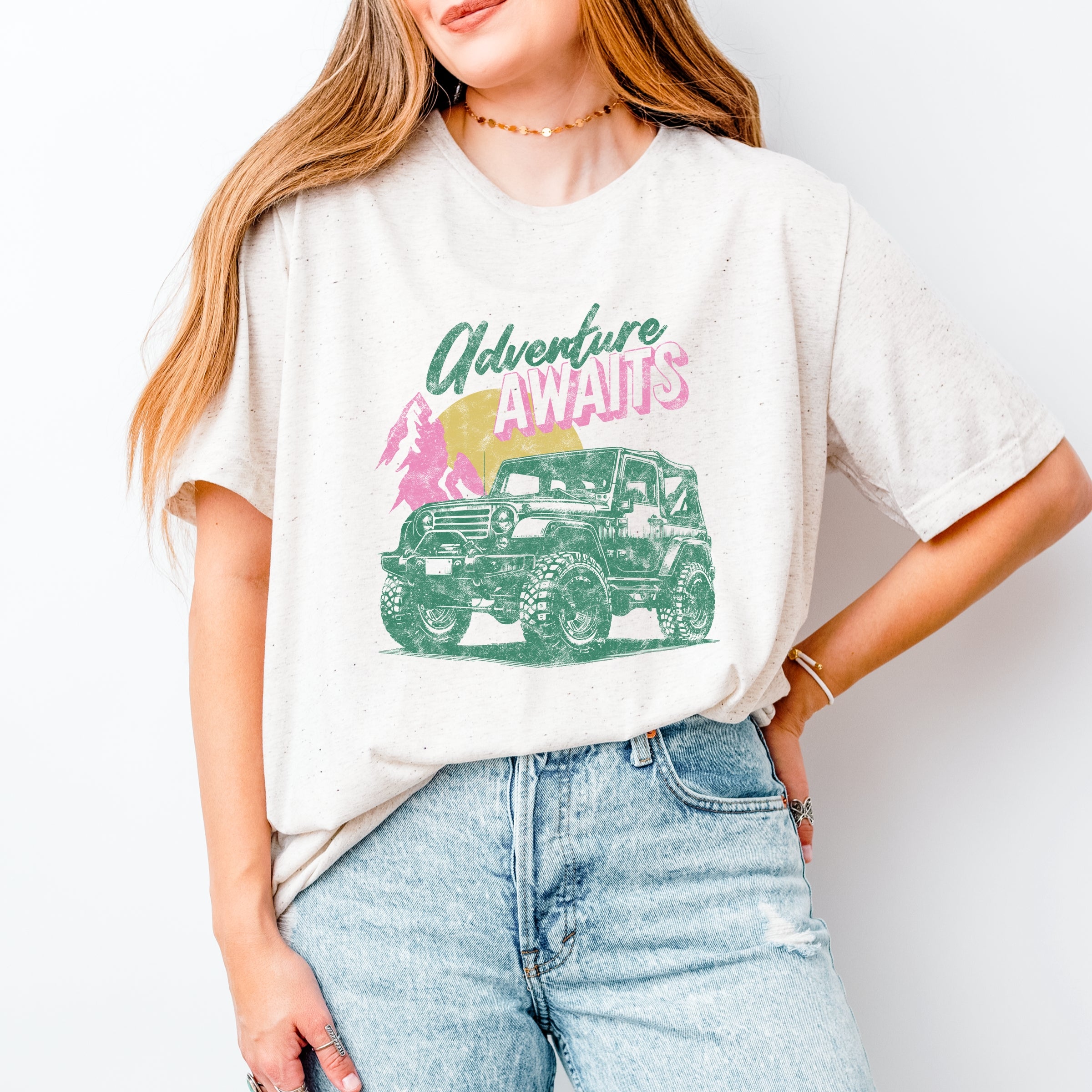 Adventure Awaits Jeep - Women's Short Sleeve Graphic T-Shirt