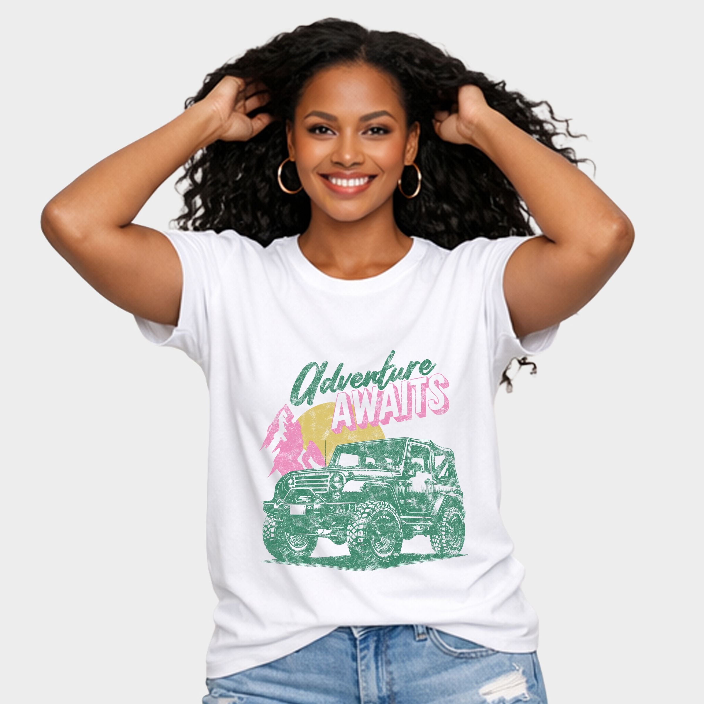 Adventure Awaits Jeep - Women's Short Sleeve Graphic T-Shirt
