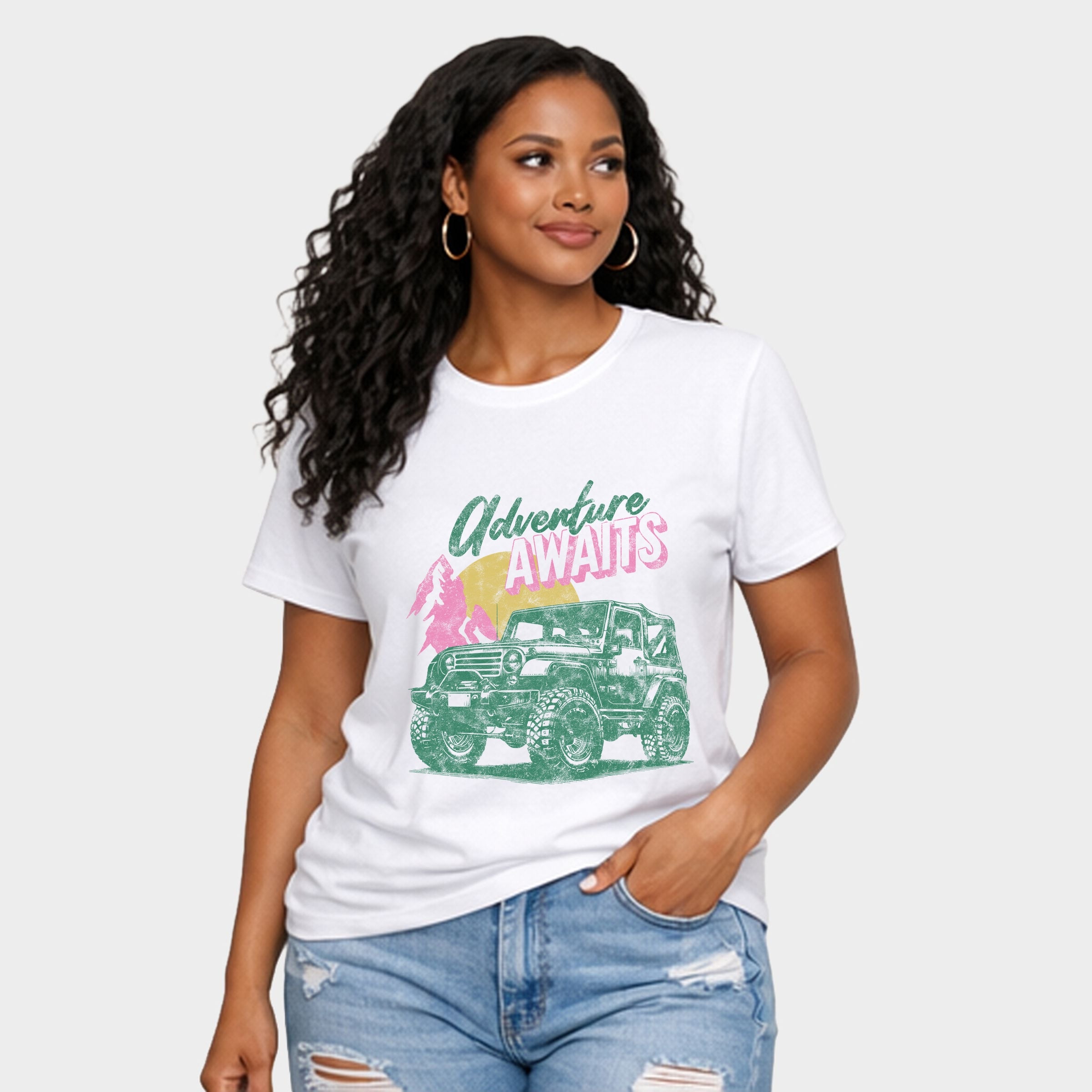 Adventure Awaits Jeep - Women's Short Sleeve Graphic T-Shirt
