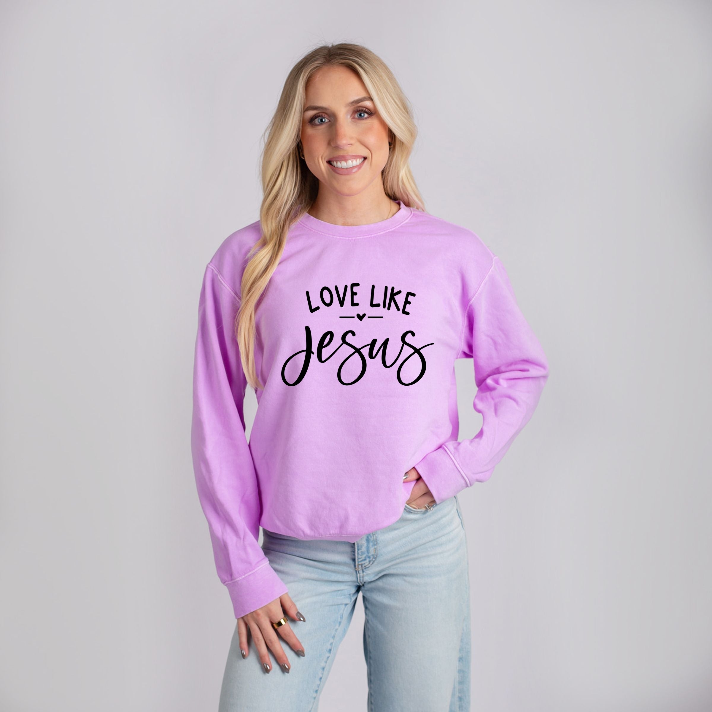 Love Like Jesus - Women's Lightweight Garment Dyed Sweatshirt