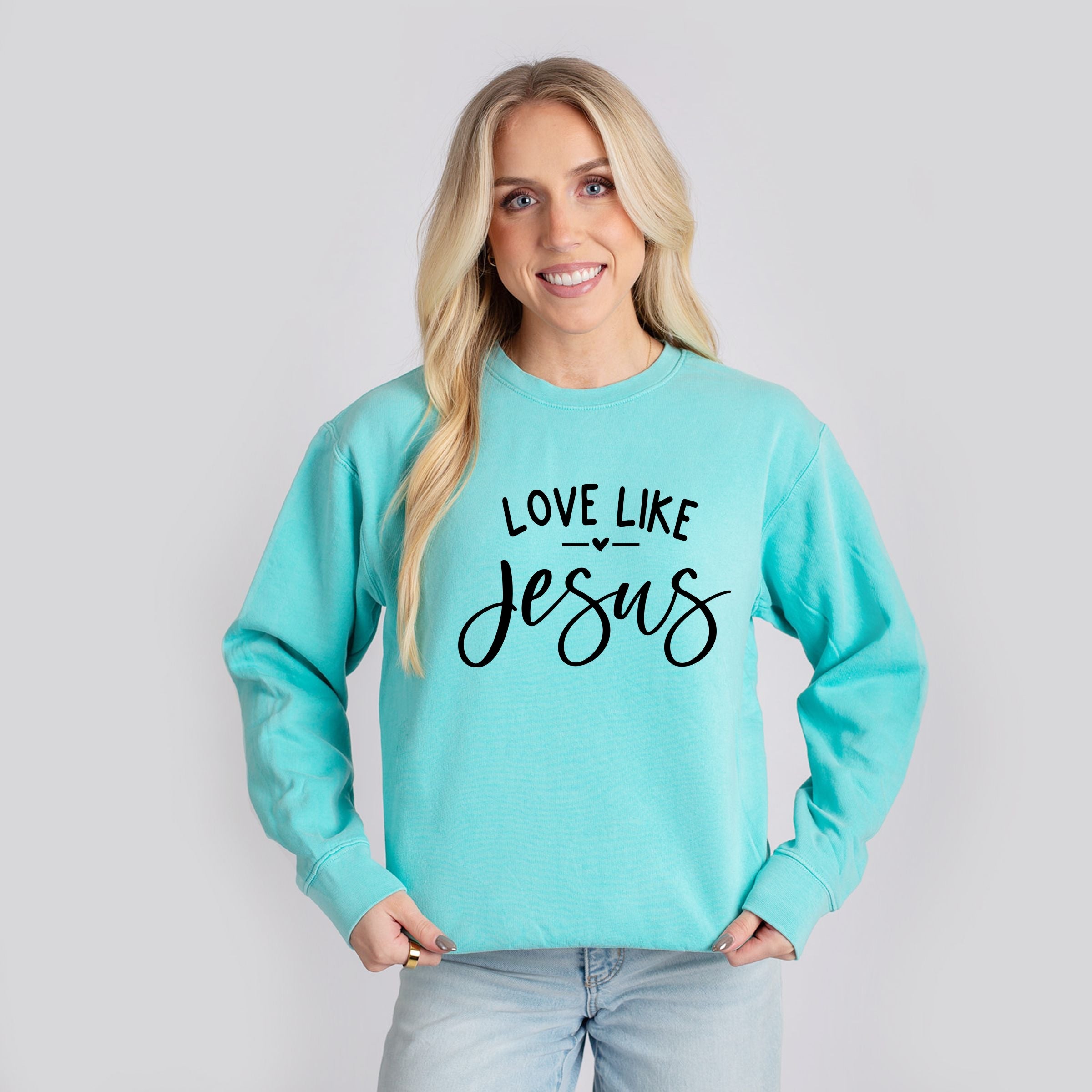 Love Like Jesus - Women's Lightweight Garment Dyed Sweatshirt