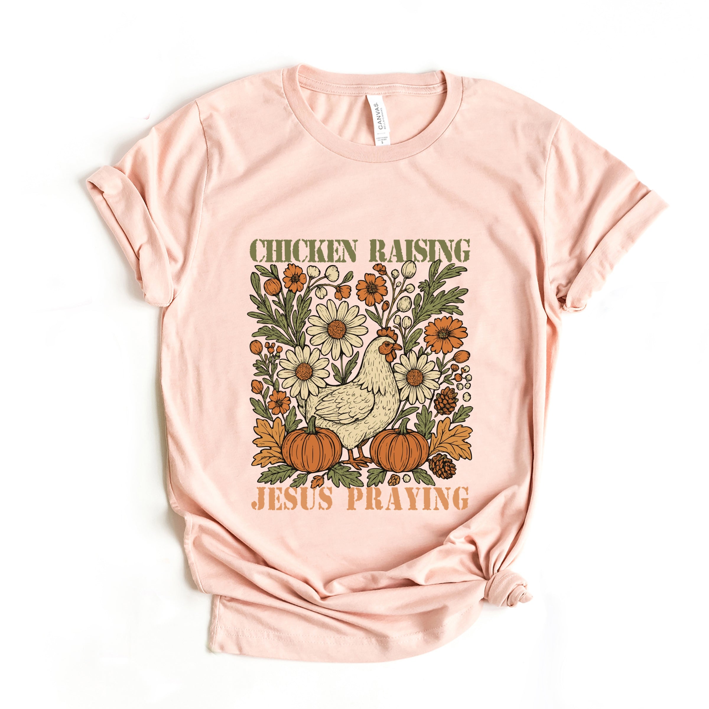 Chicken Raising Jesus Praying - Women's Short Sleeve Graphic T-Shirt