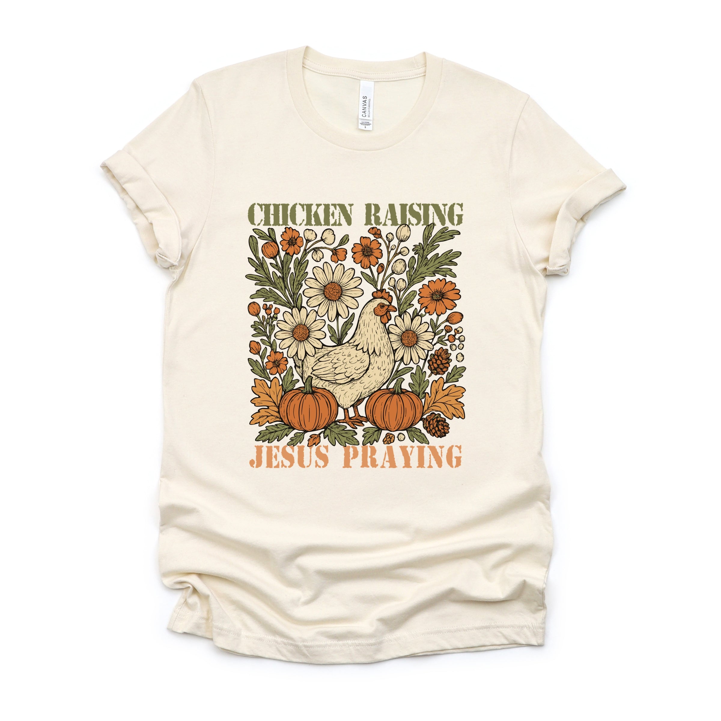 Chicken Raising Jesus Praying - Women's Short Sleeve Graphic T-Shirt