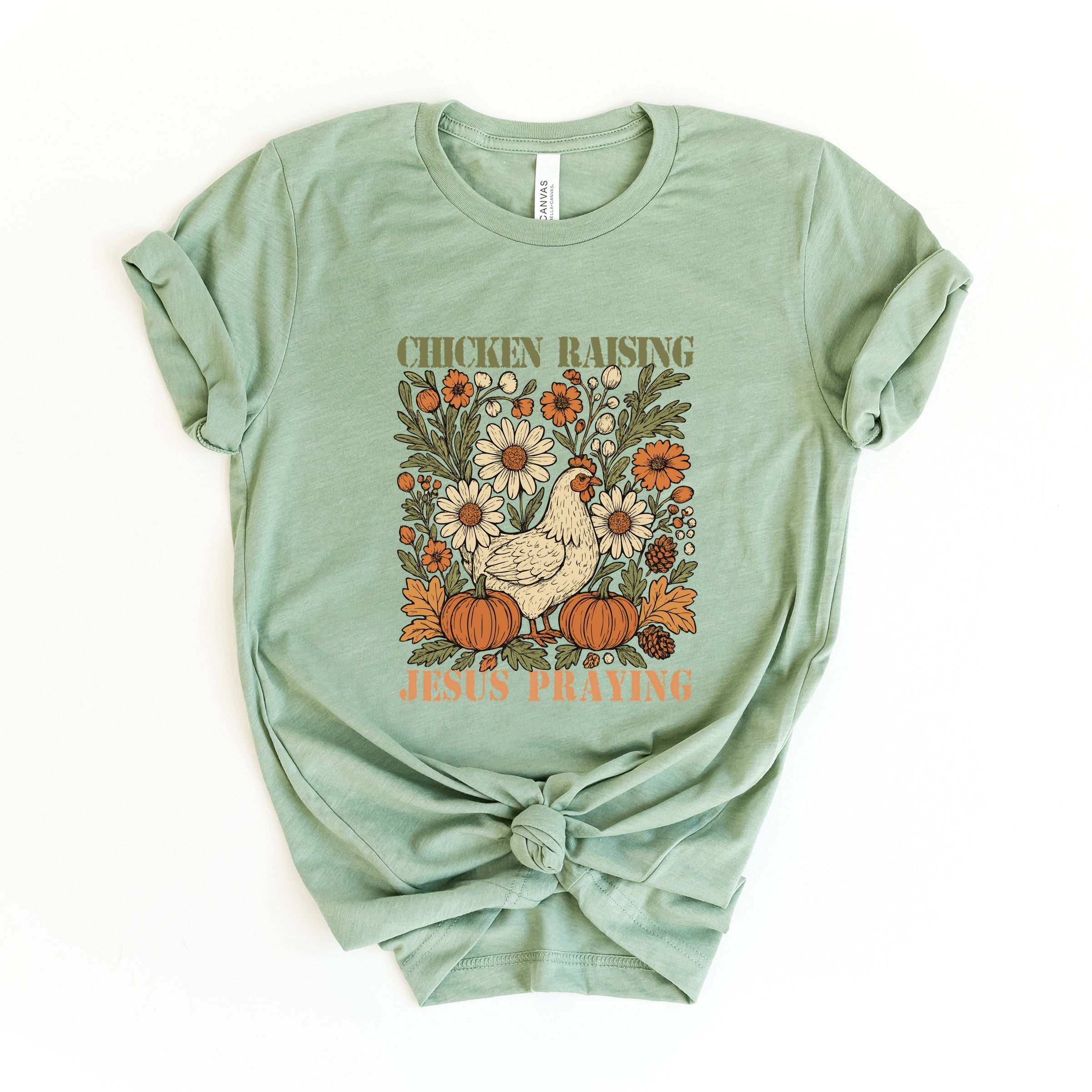 Chicken Raising Jesus Praying - Women's Short Sleeve Graphic T-Shirt