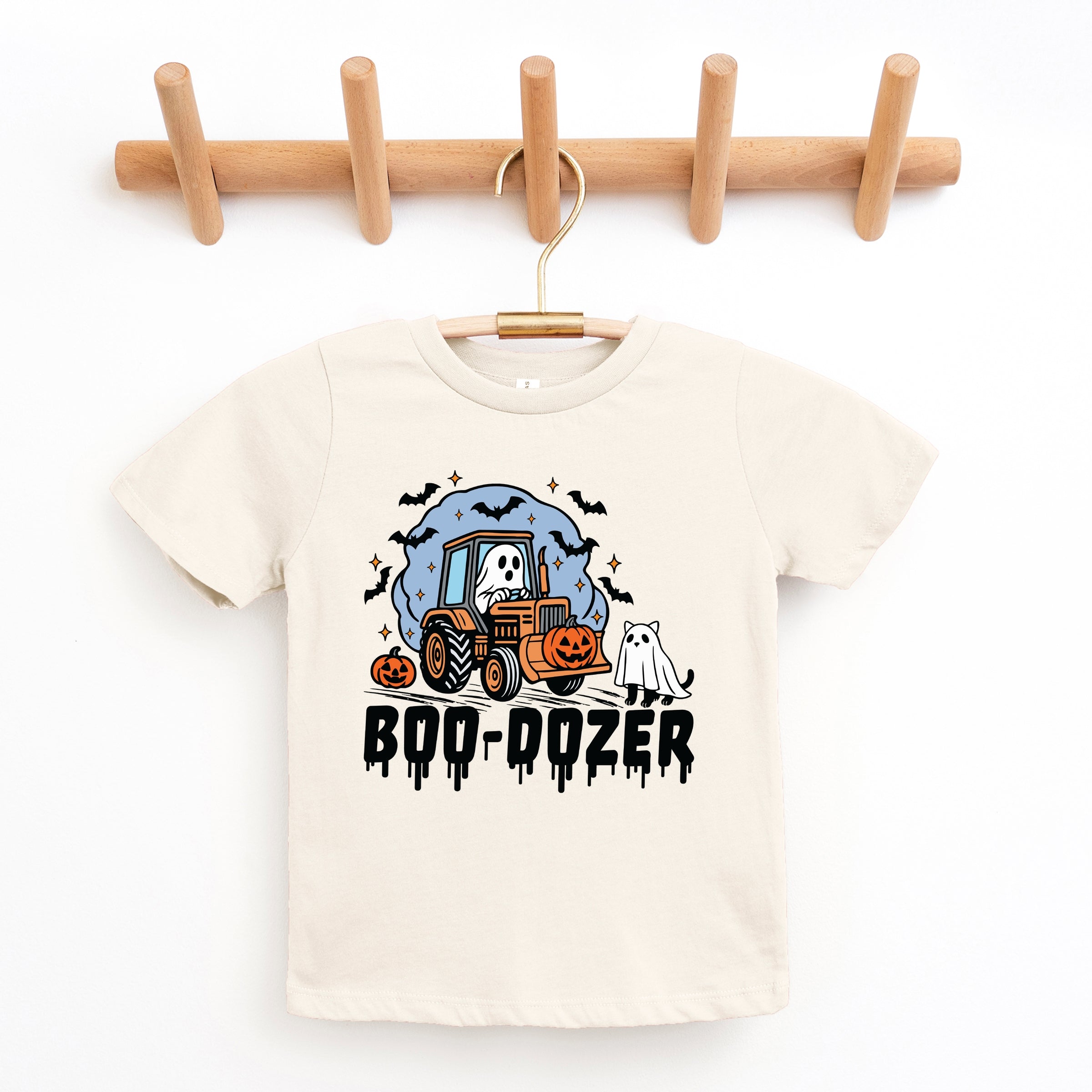 Boo-Dozer Ghost - Youth Short Sleeve Graphic T-Shirt and Toddler Short Sleeve Graphic T-Shirt