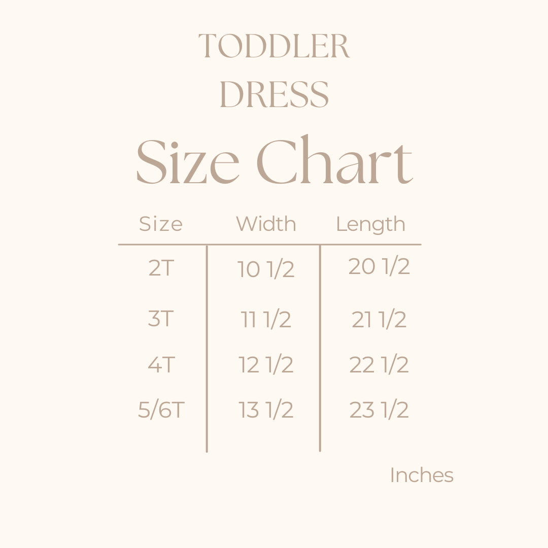 Toddler Graphic Dress - size guide