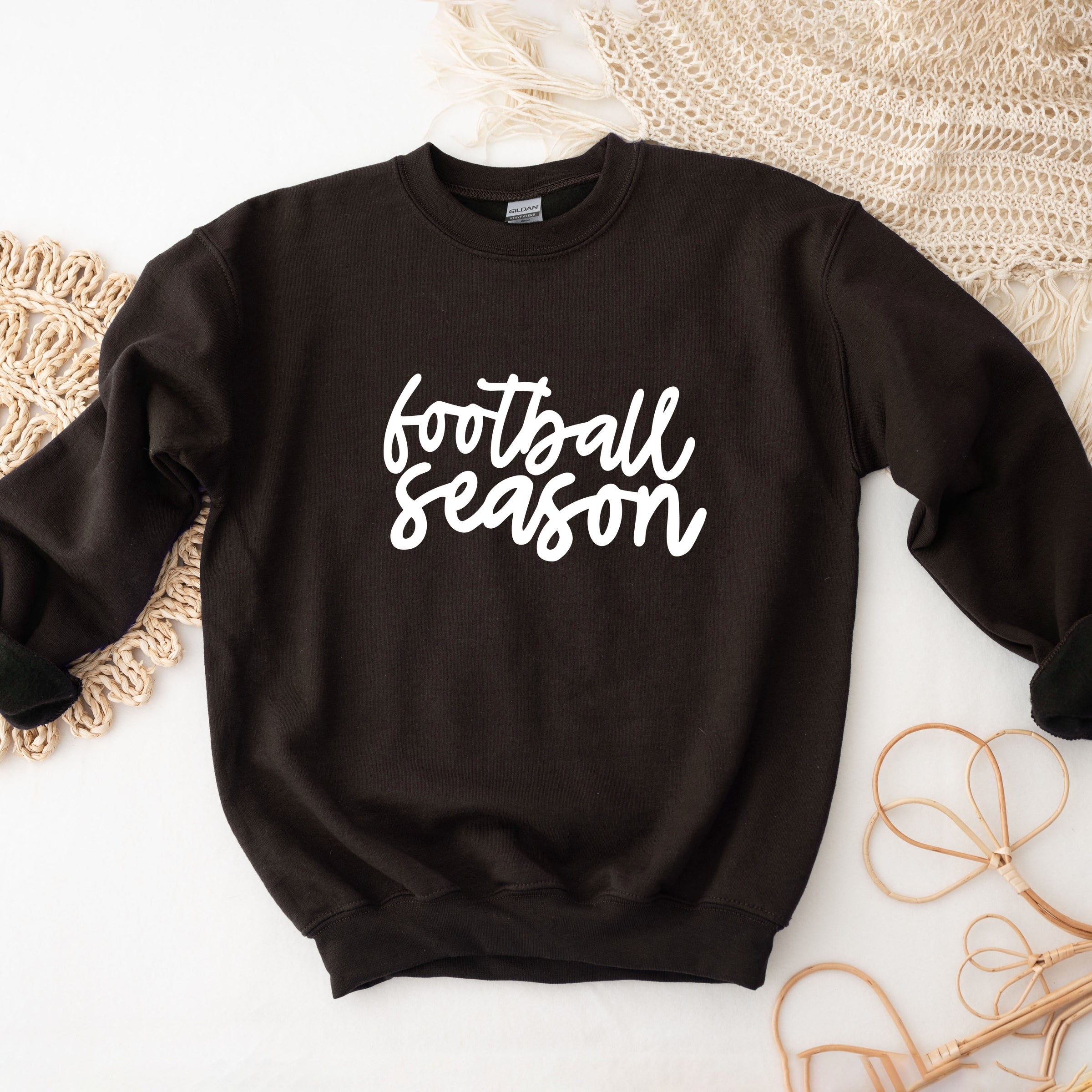 Football Season Cursive - Womens Sweatshirt