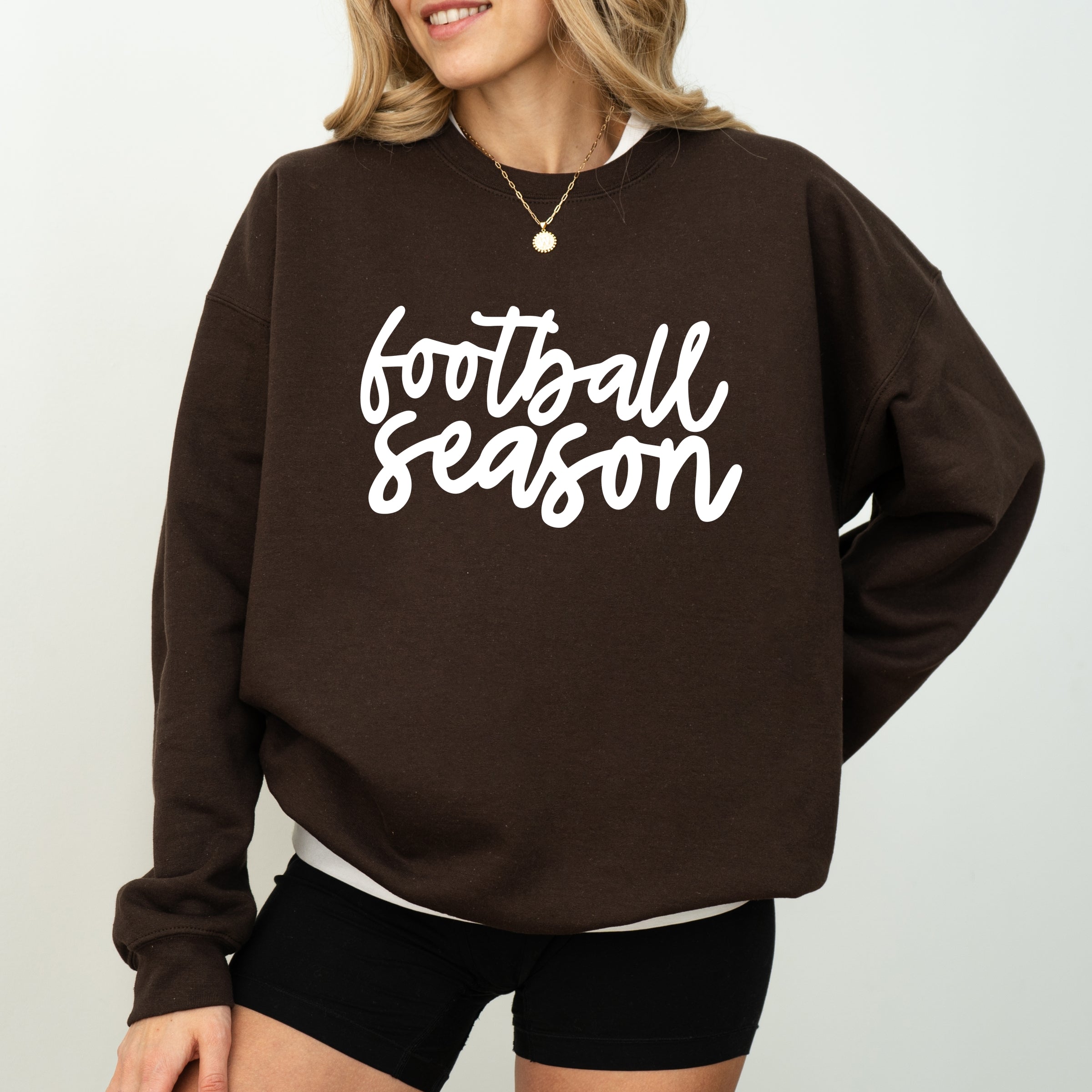 Football Season Cursive - Womens Sweatshirt