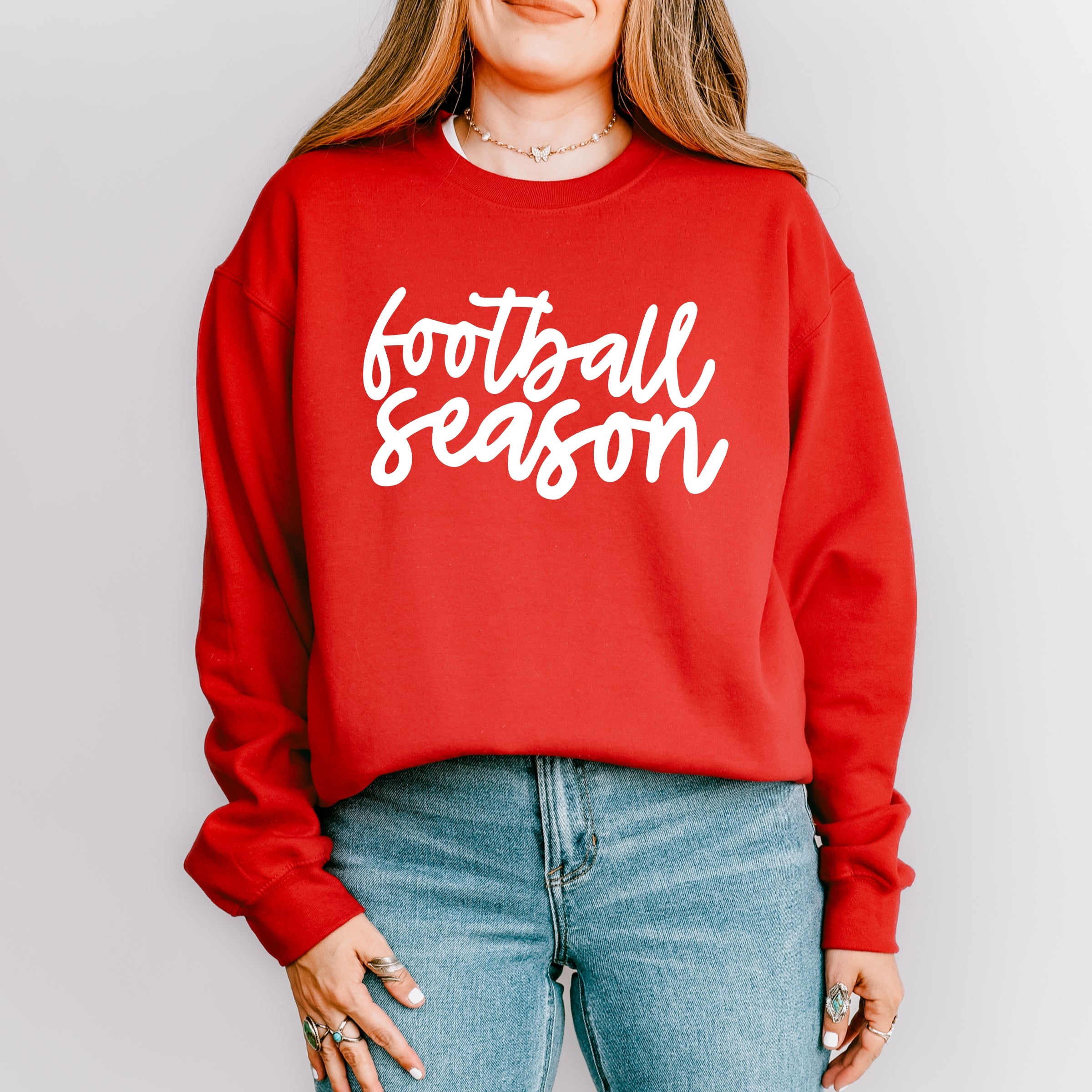 Football Season Cursive - Womens Sweatshirt