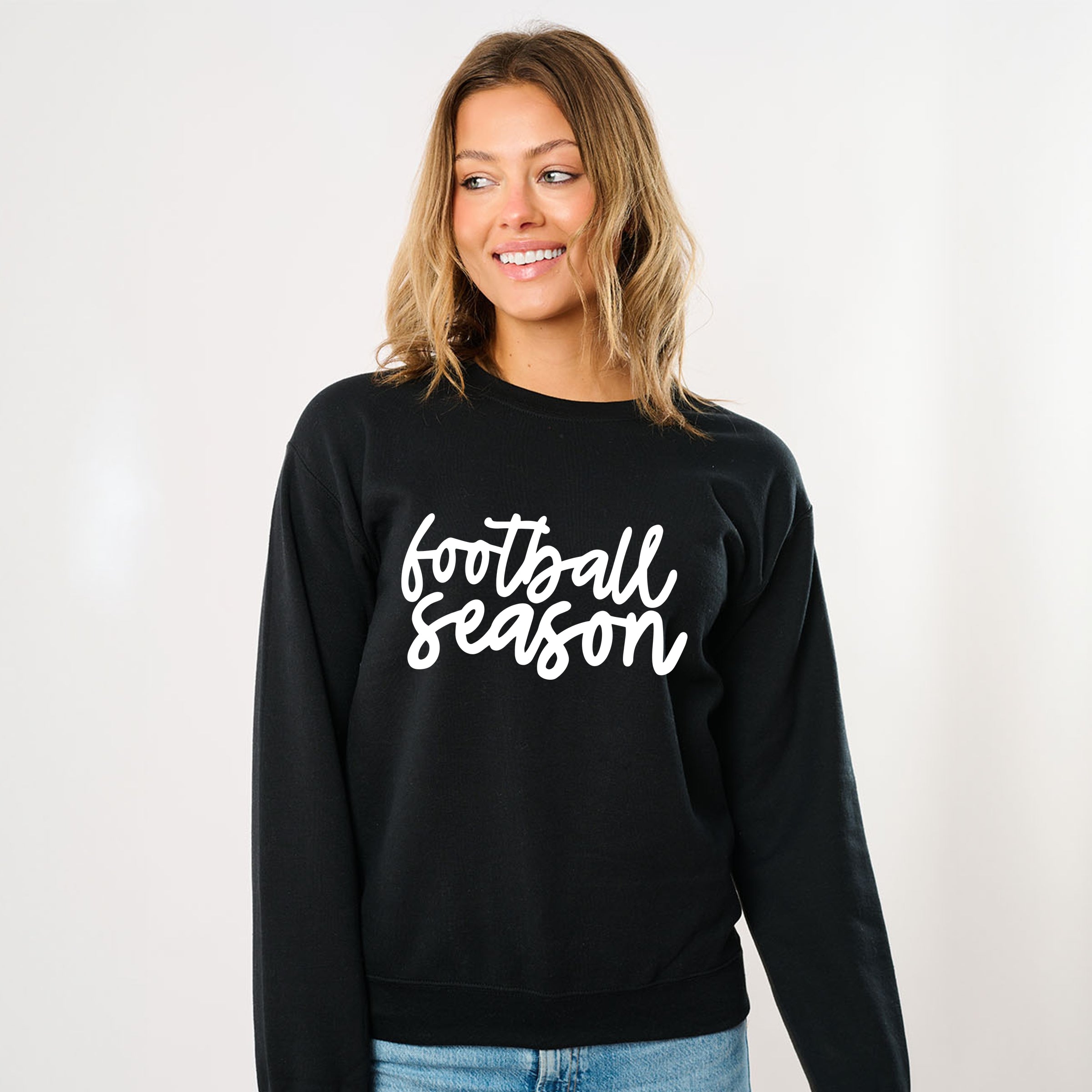 Football Season Cursive - Womens Sweatshirt