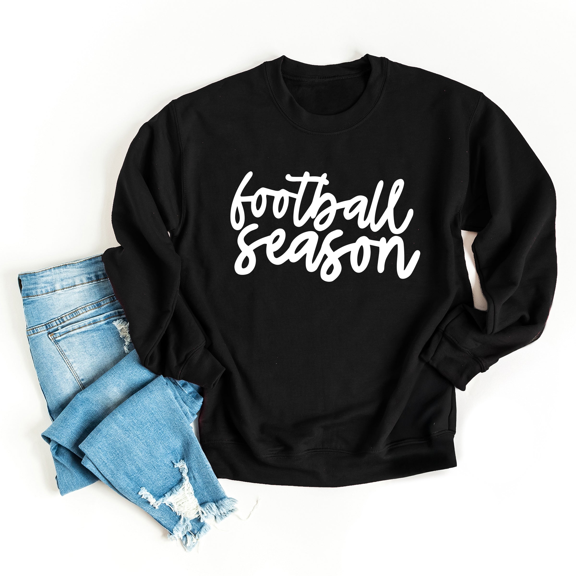 Football Season Cursive - Womens Sweatshirt