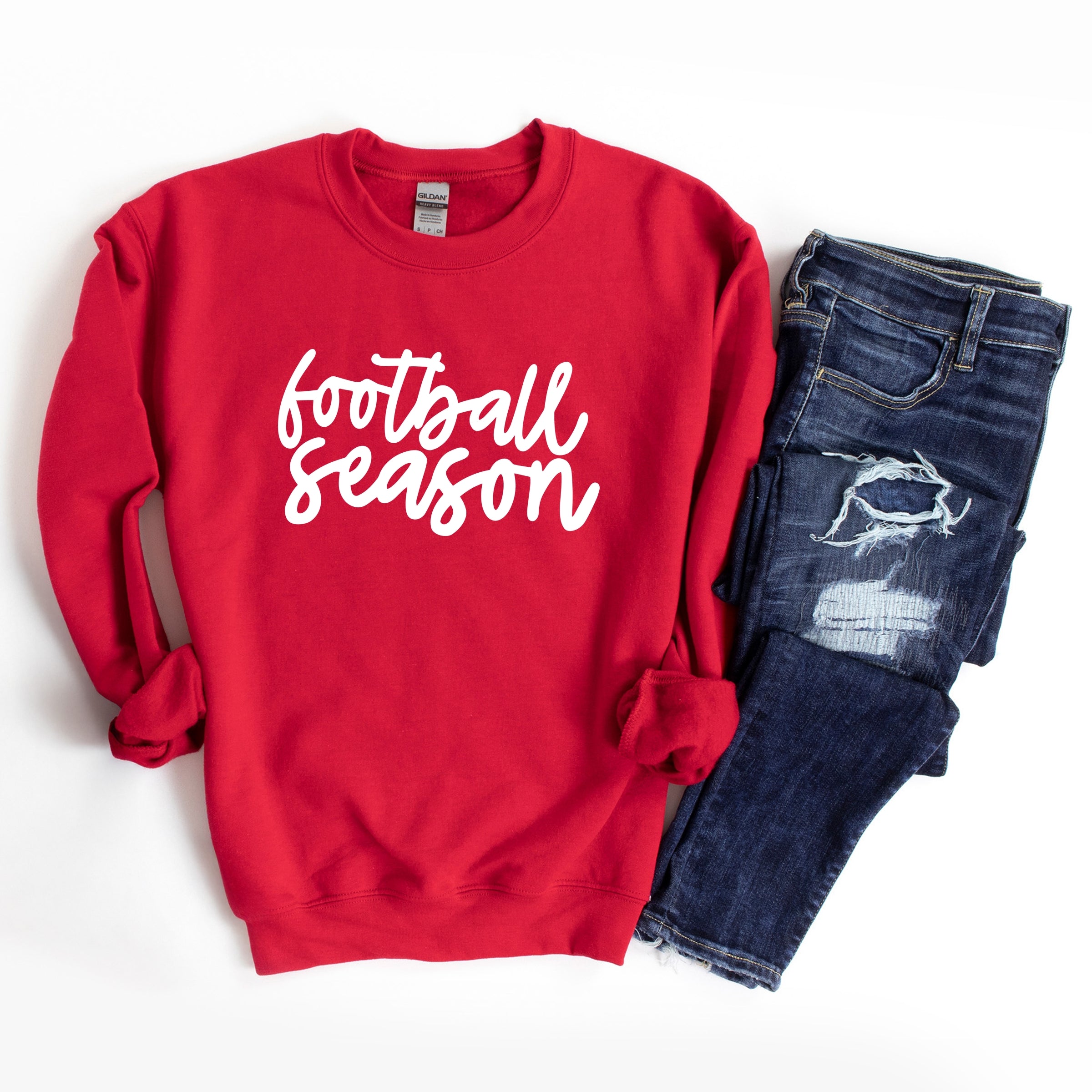 Football Season Cursive - Womens Sweatshirt