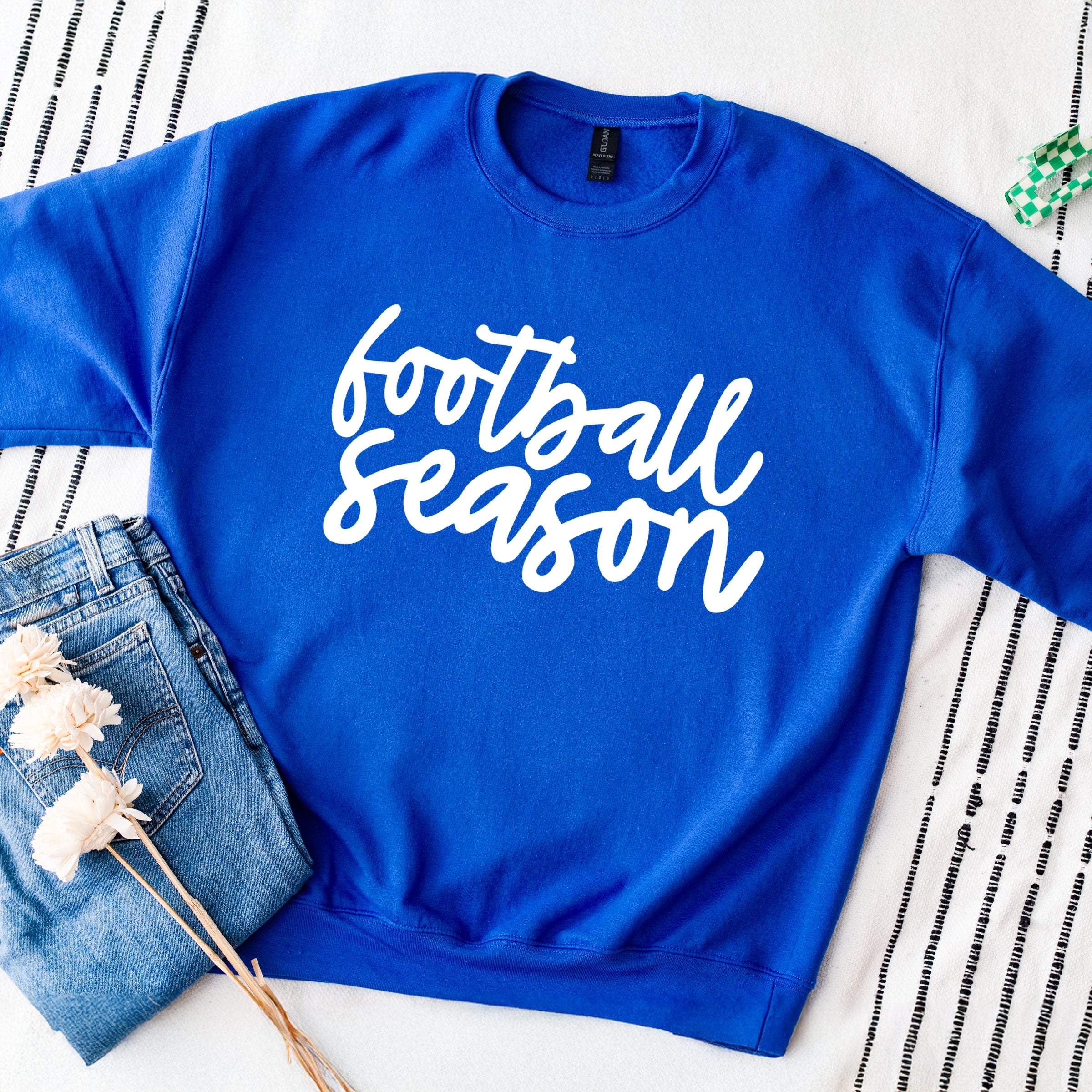 Football Season Cursive - Womens Sweatshirt