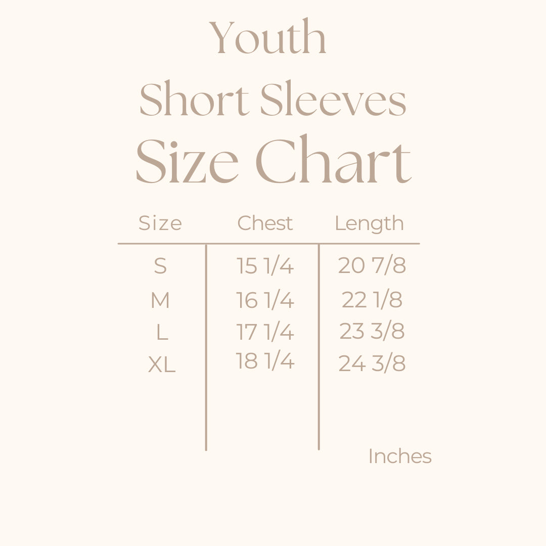 Youth Short Sleeve Graphic T-Shirt - size guide