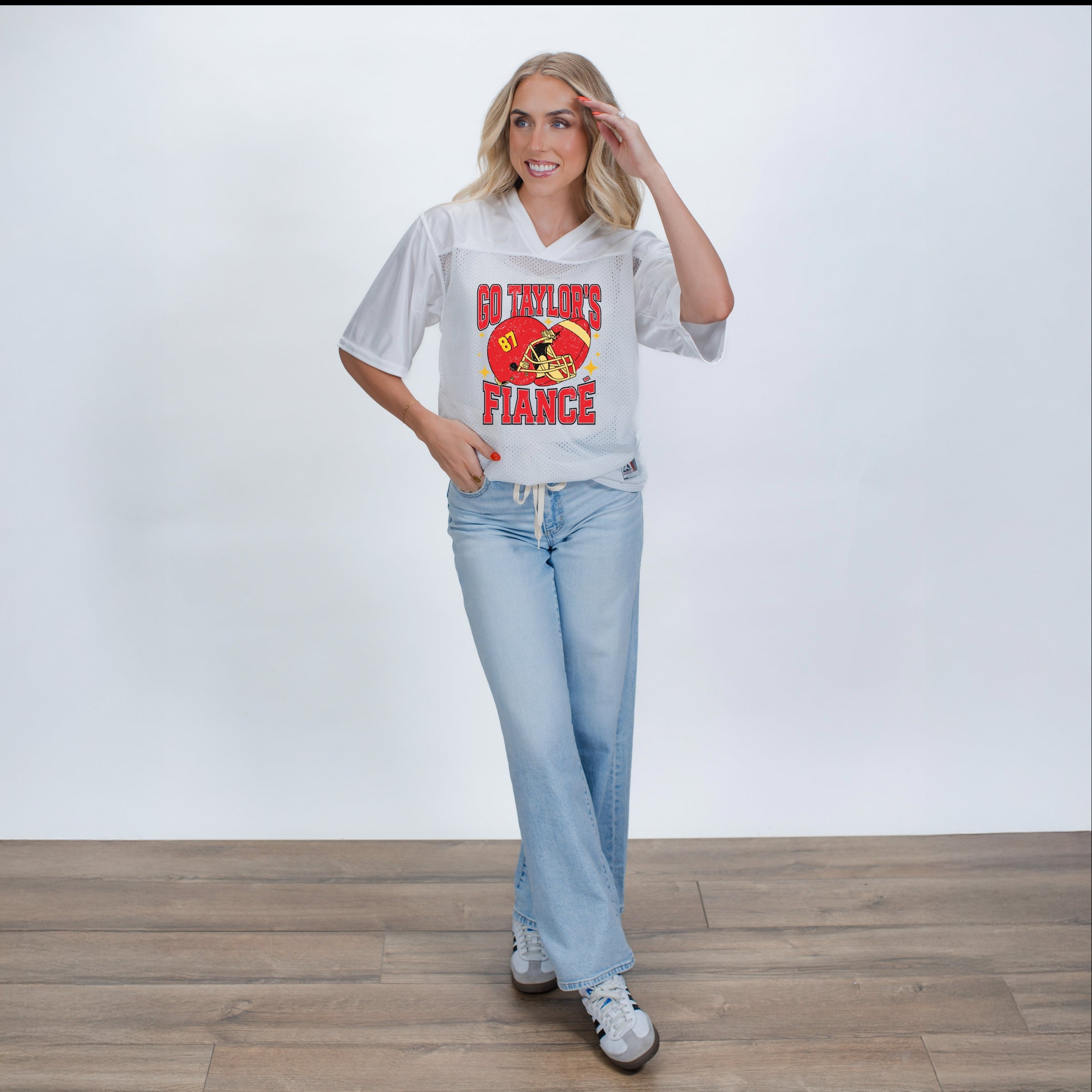 Go Taylor's Fiance Sparkle - Football Jersey
