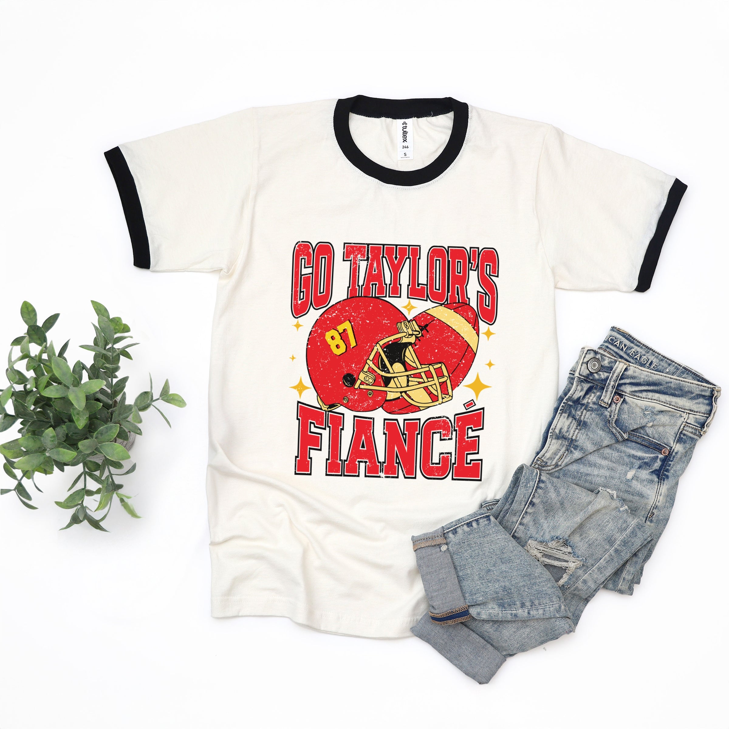 Go Taylor's Fiance Sparkle - Womens Ringer Tee