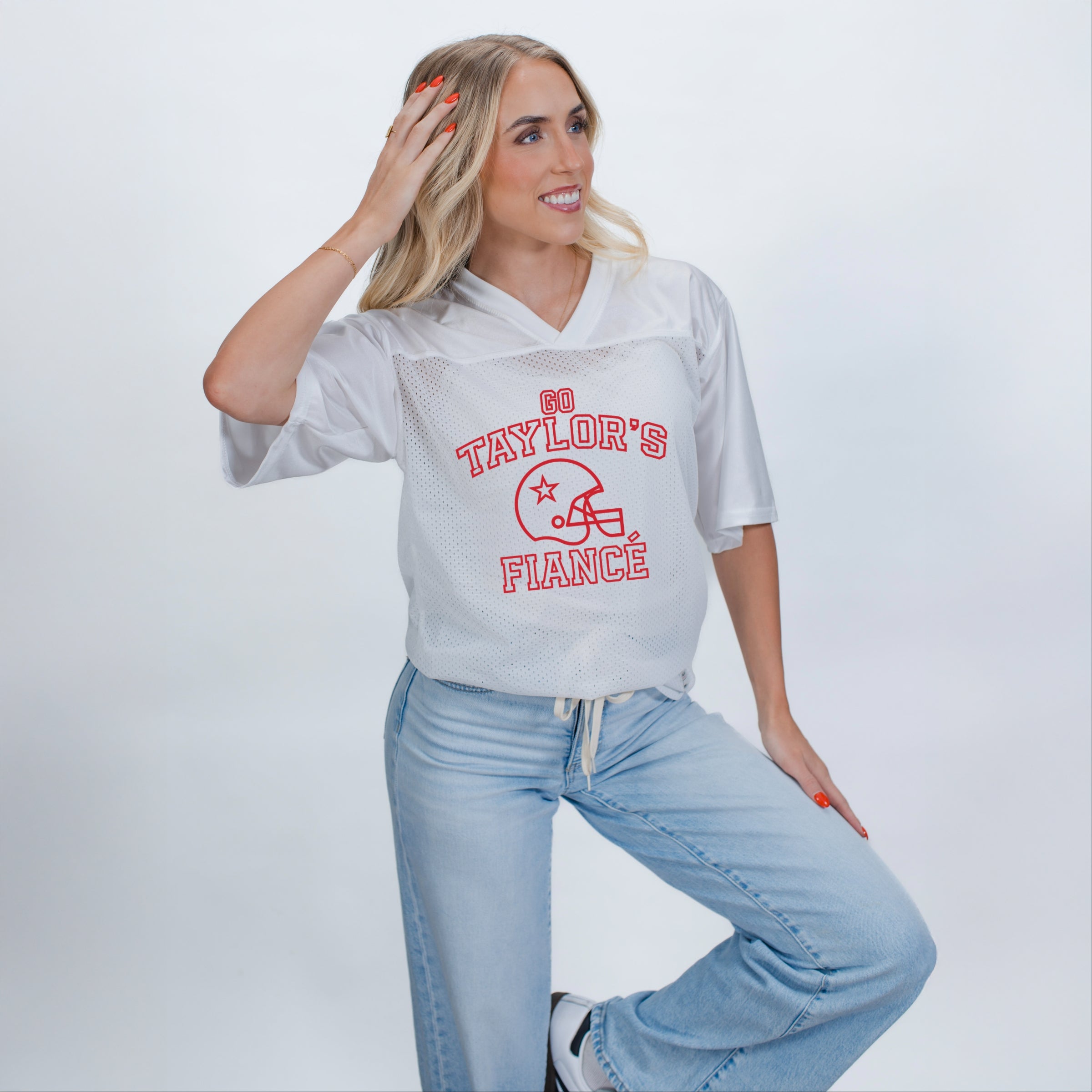 Go Taylor's Fiance Varsity - Football Jersey