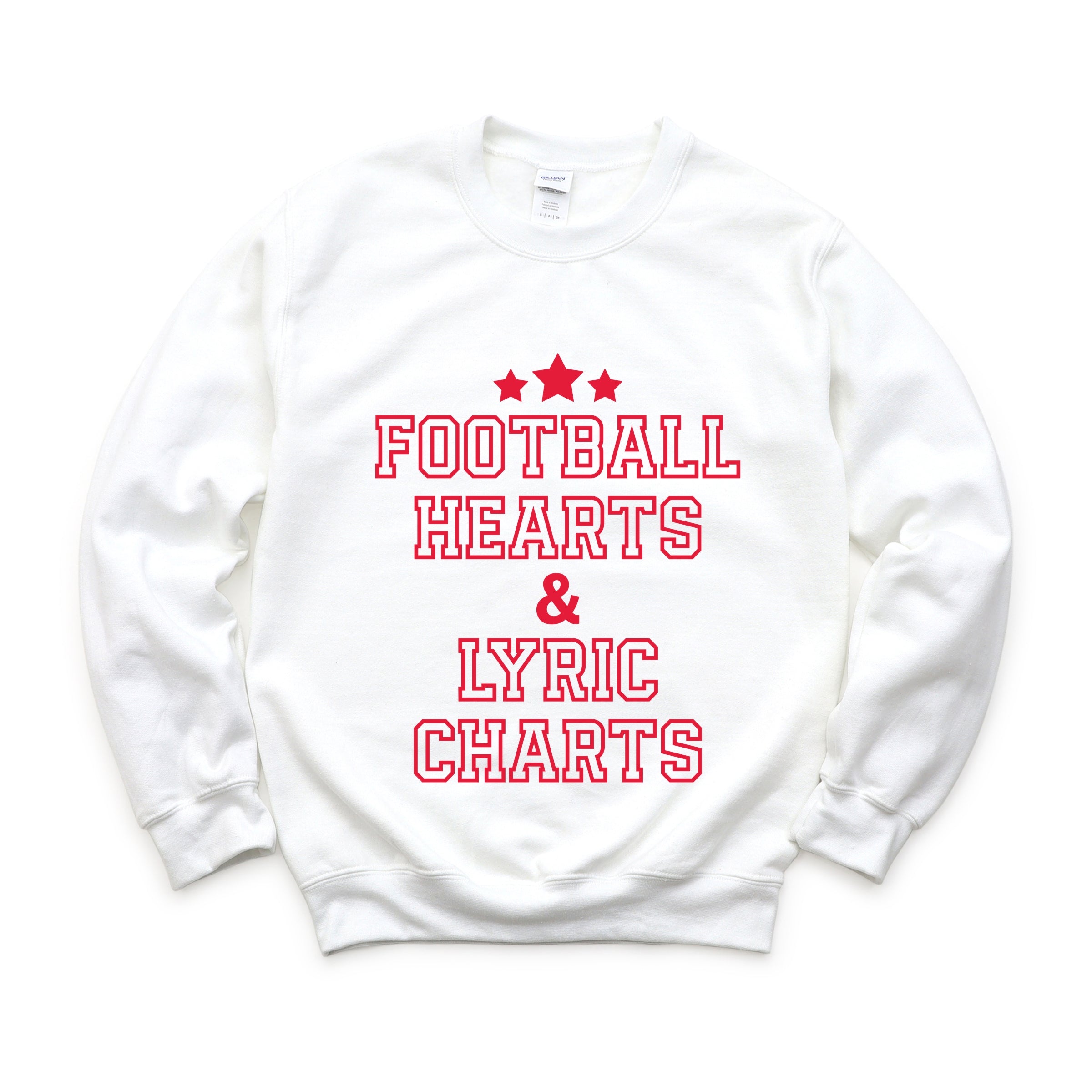 Football Hearts & Lyric Charts - Womens Sweatshirt