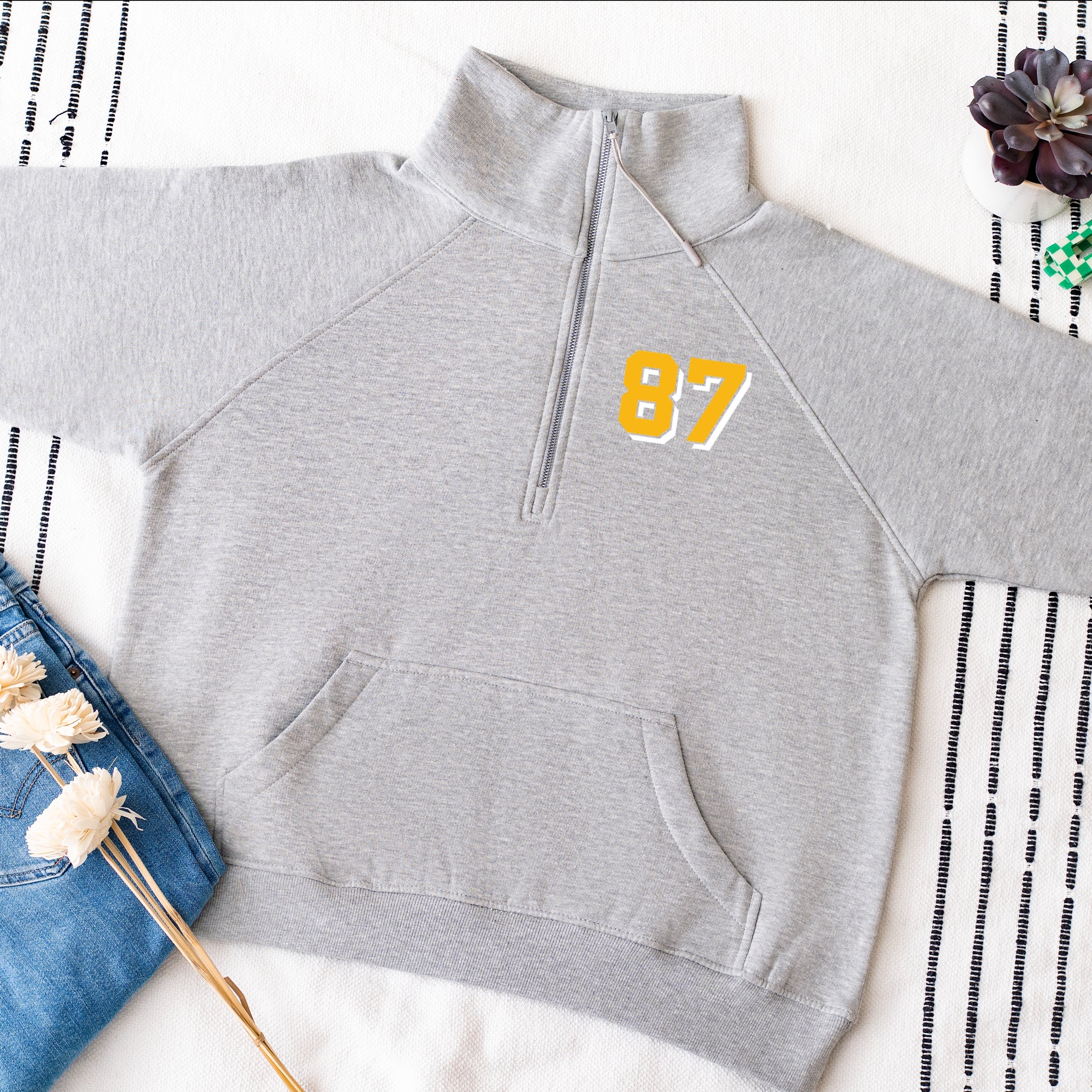 Taylor's Fiancé Number 87 Front And Back - Womens Quarter Zip Fleece