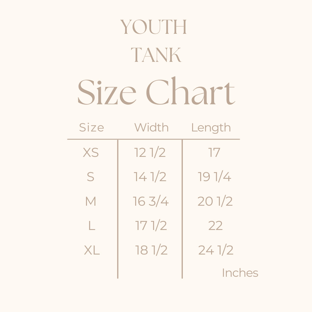 Youth Tank Top - size guide