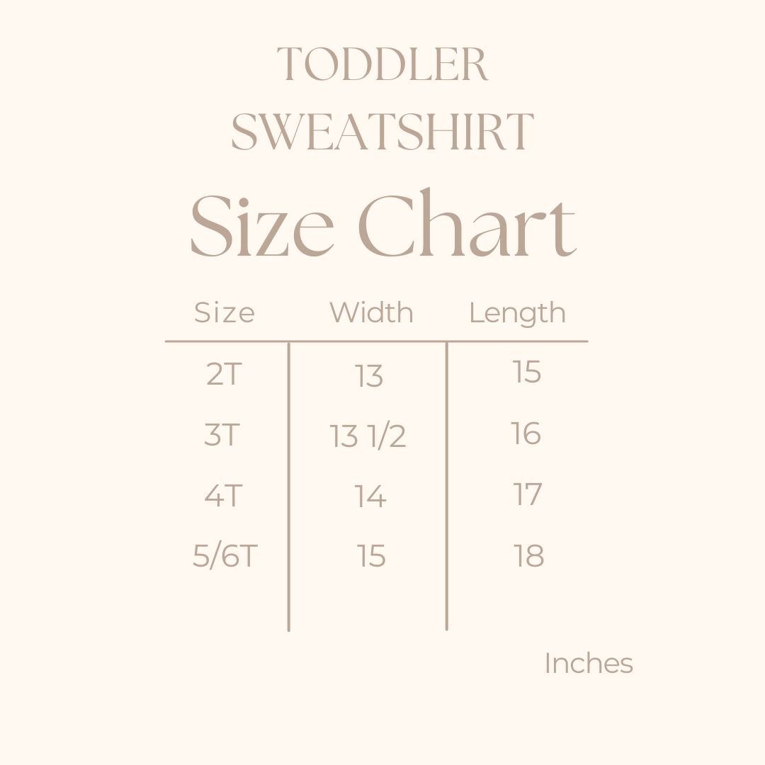 Toddler Graphic Sweatshirt - size guide