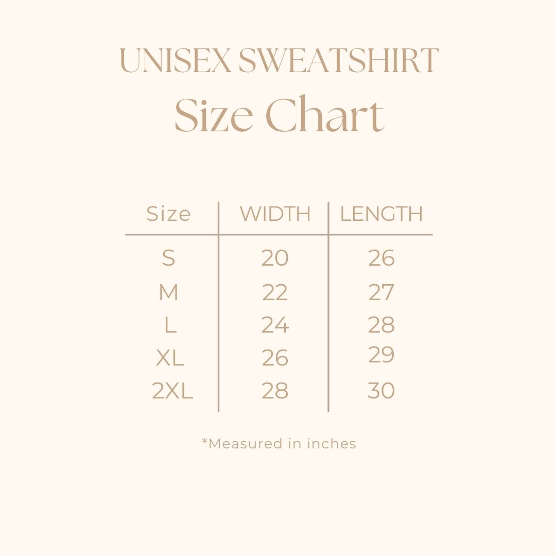 Women's Graphic Sweatshirt - size guide
