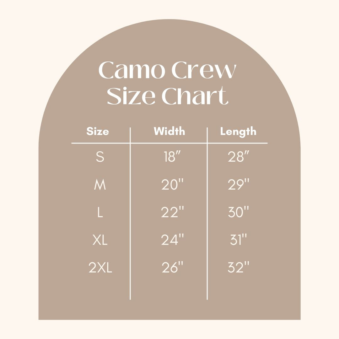 Women's Heavyweight Crew - size guide