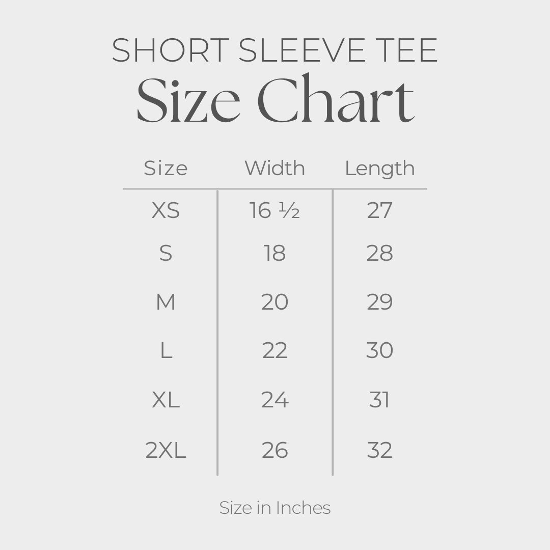 Women's Short Sleeve Graphic T-Shirt - size guide
