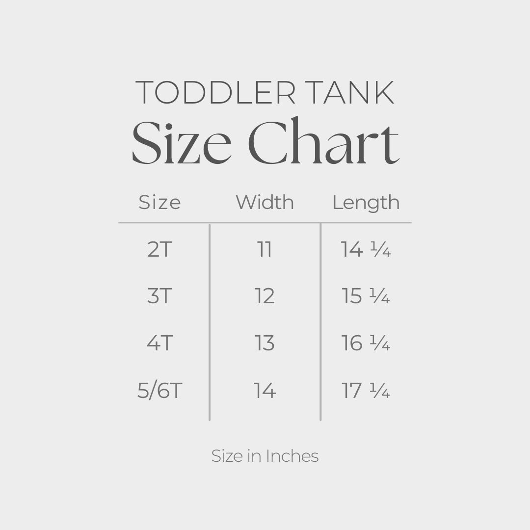 Toddler Graphic Tank - size guide