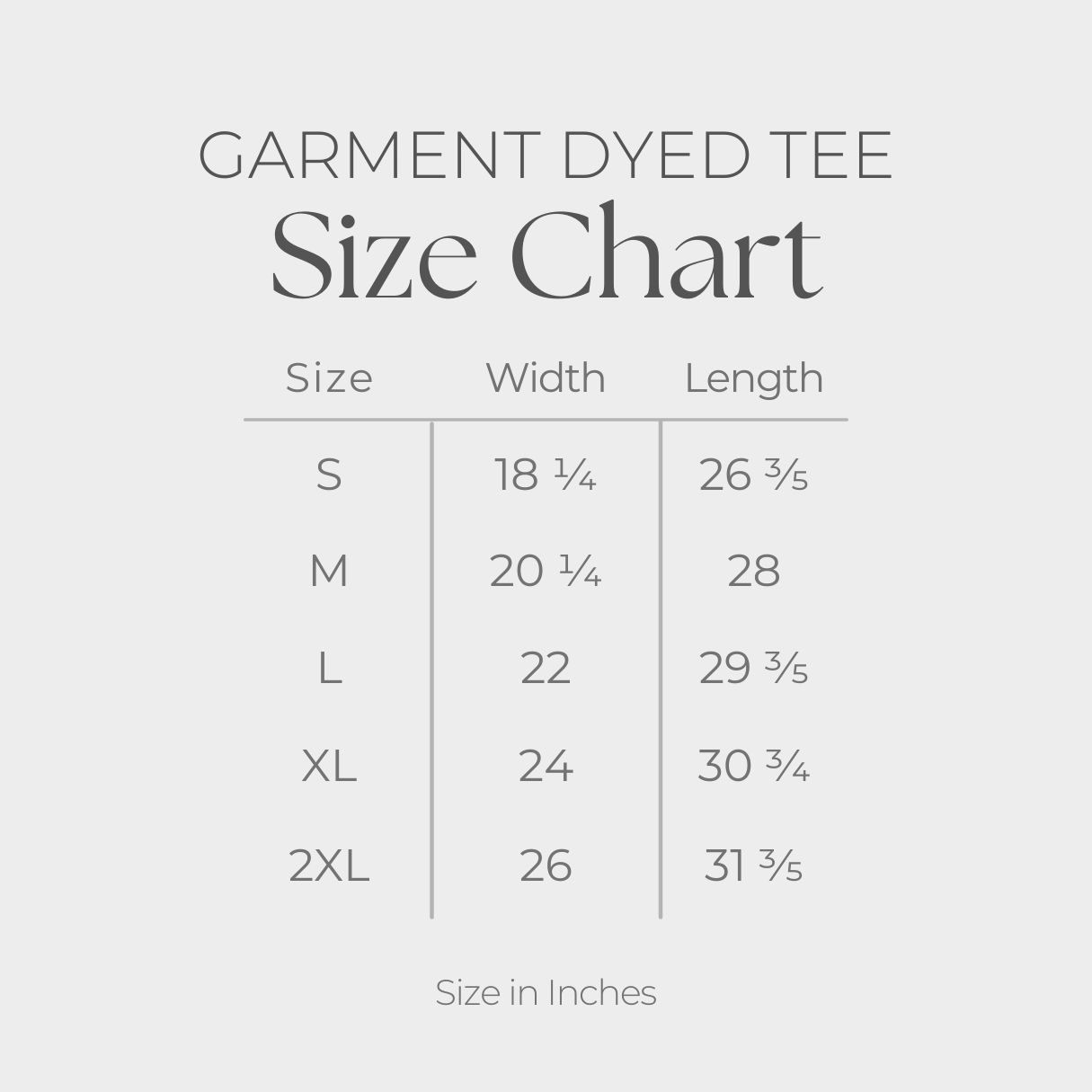 Men's Garment Dyed Graphic T-Shirt - size guide