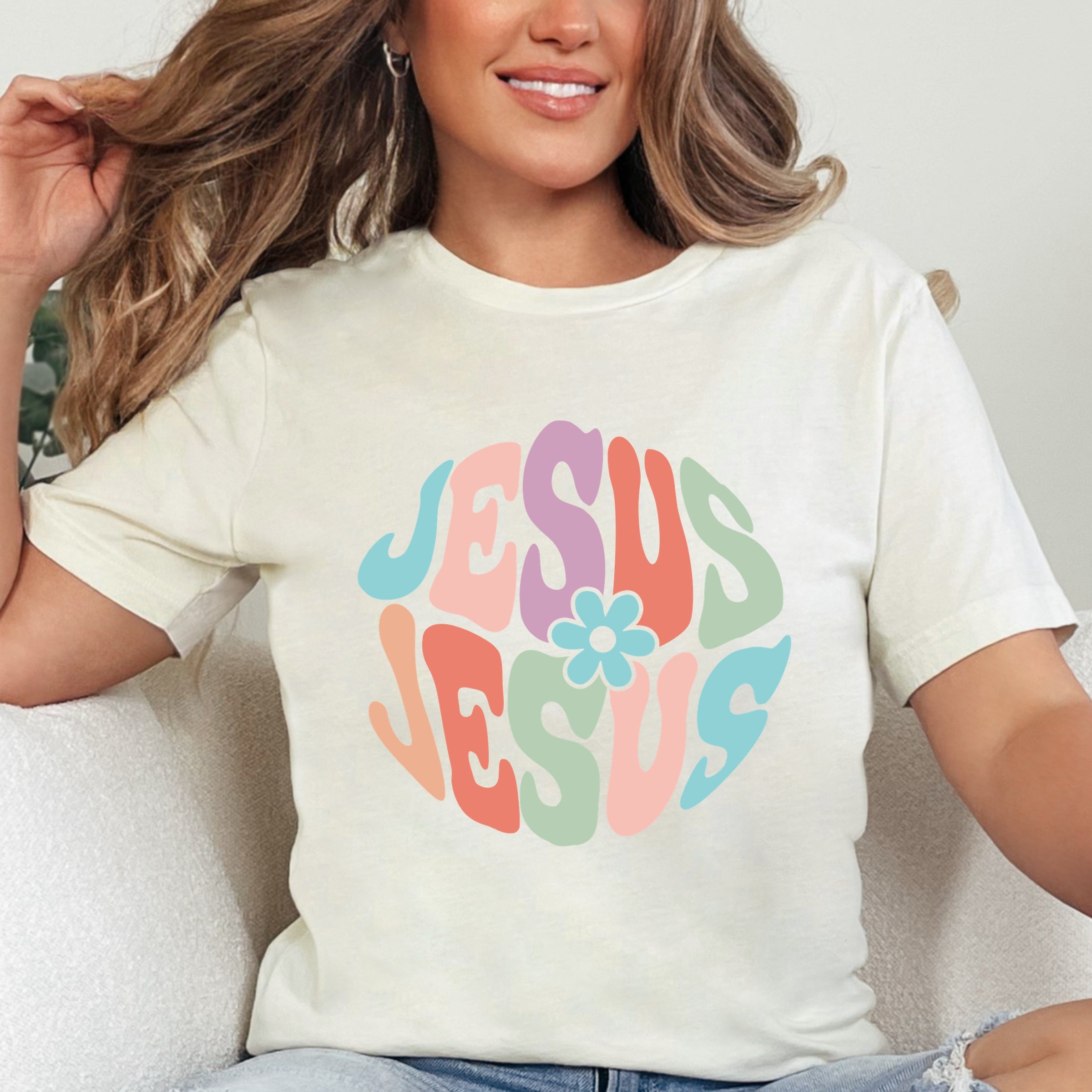 Jesus Flowers - Women's Short Sleeve Graphic T-Shirt