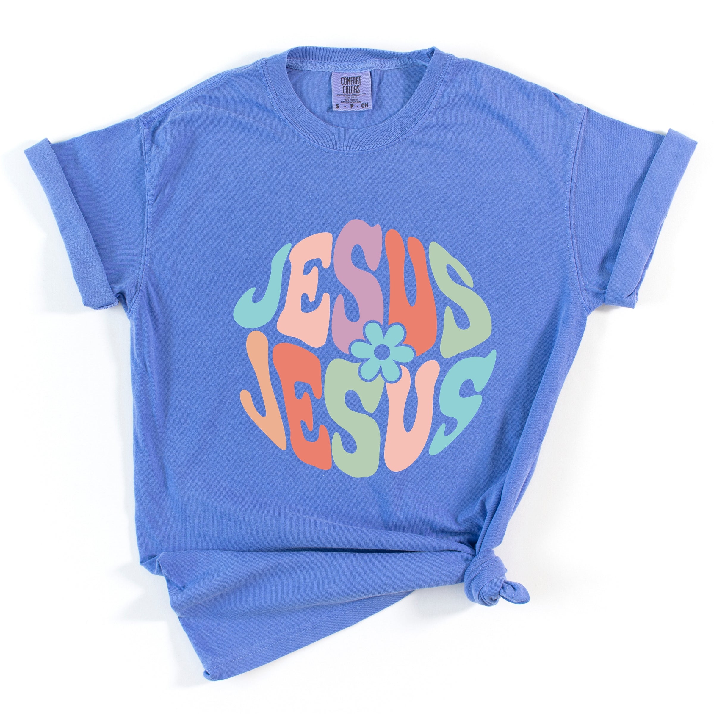 Jesus Flowers - Women's Garment Dyed Graphic T-Shirt