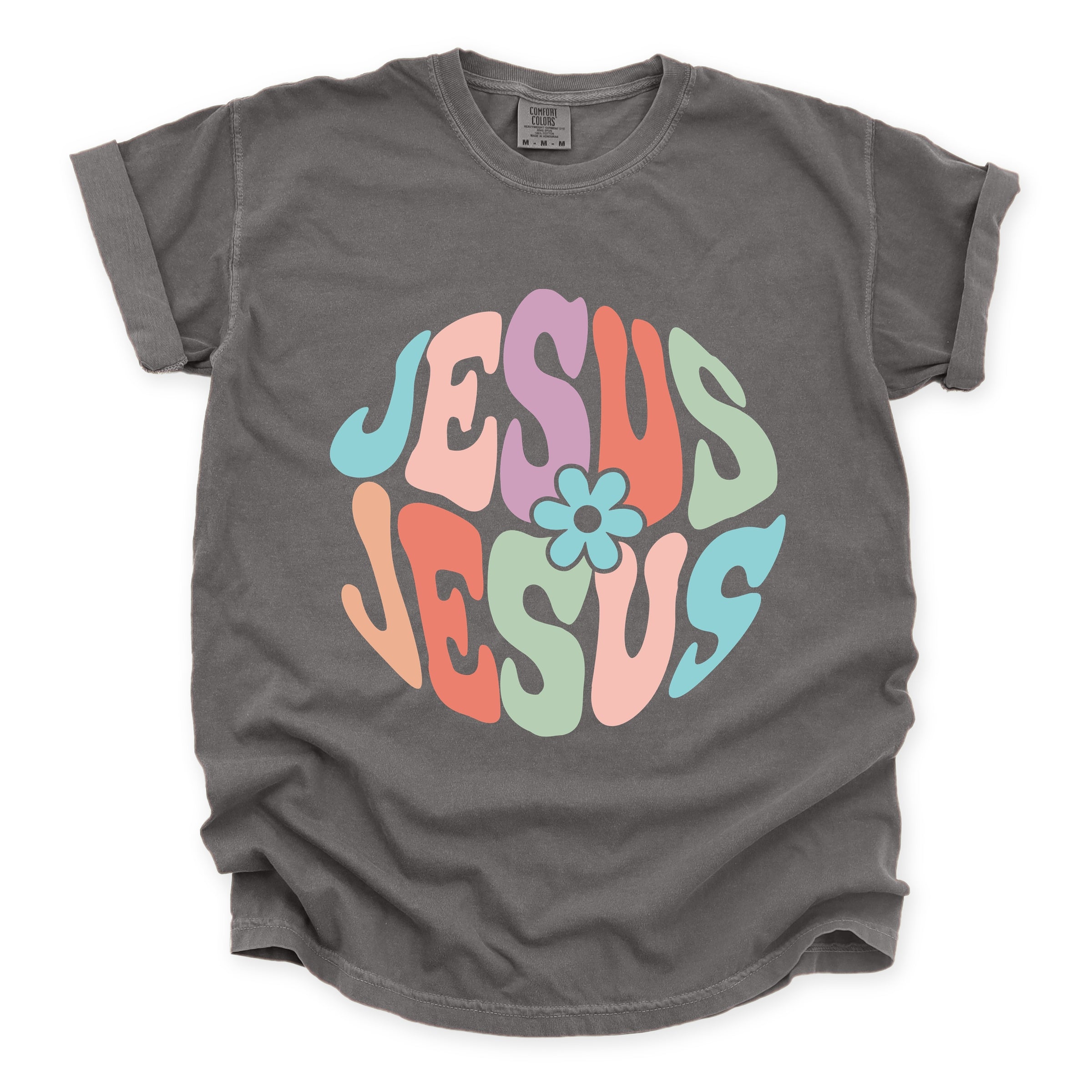 Jesus Flowers - Women's Garment Dyed Graphic T-Shirt