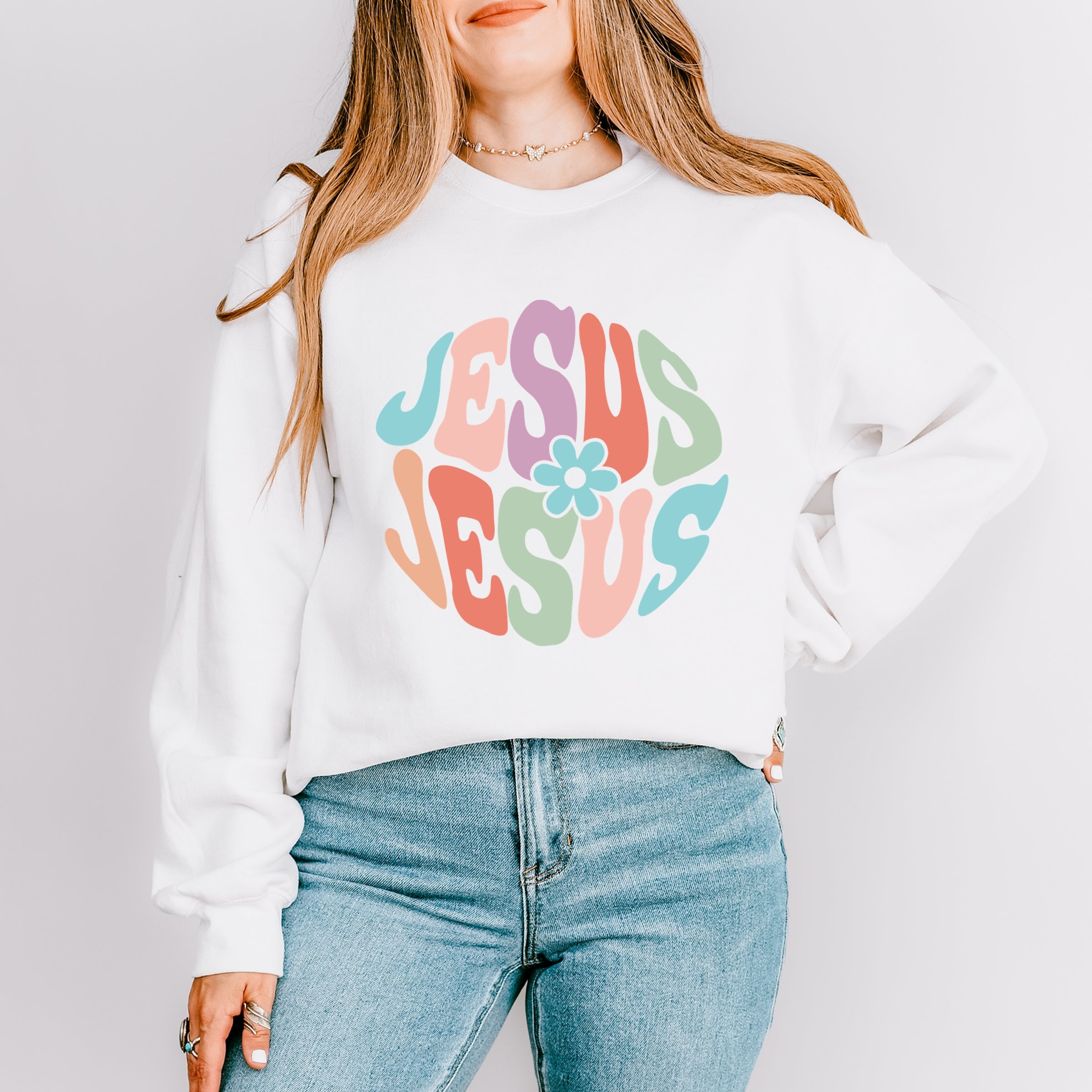 Jesus Flowers - Women's Graphic Sweatshirt