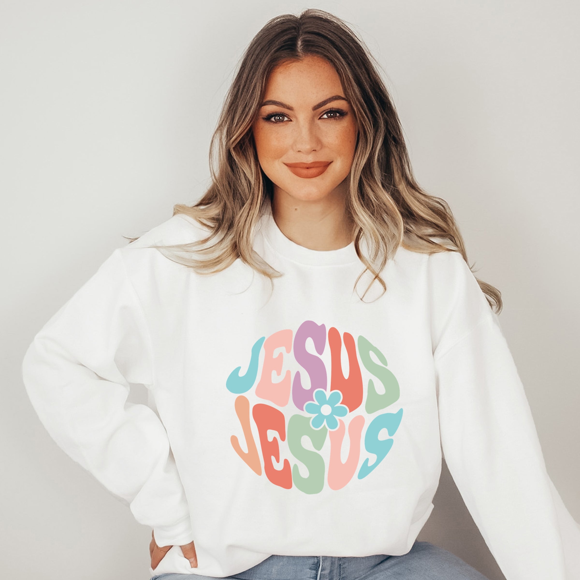 Jesus Flowers - Women's Graphic Sweatshirt