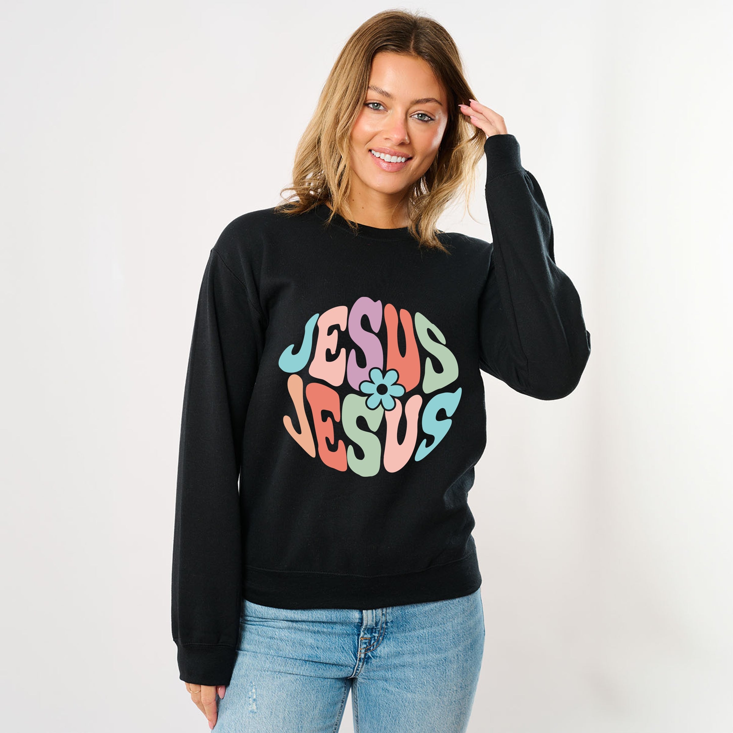 Jesus Flowers - Women's Graphic Sweatshirt