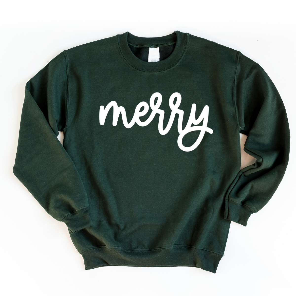 CLEARANCE Merry Bold Cursive Puff Print | Sweatshirt