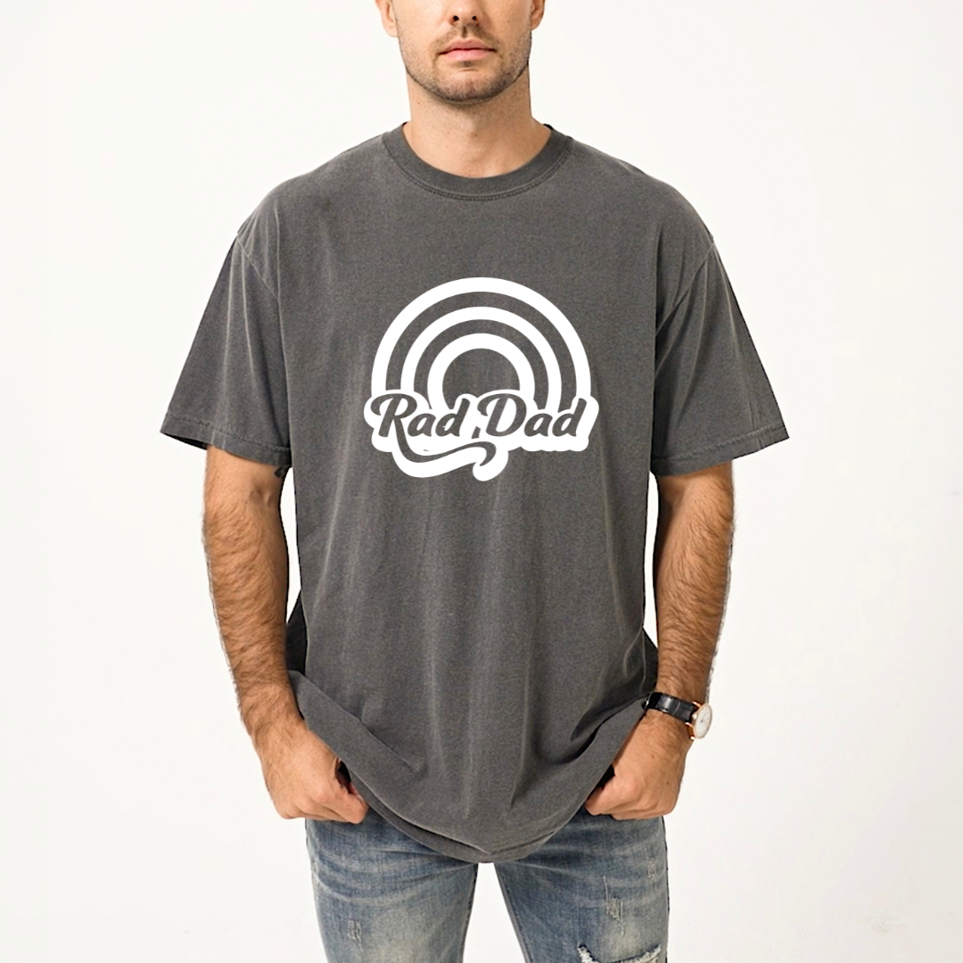 Rad Dad Rainbow | Men's Garment Dyed Tee