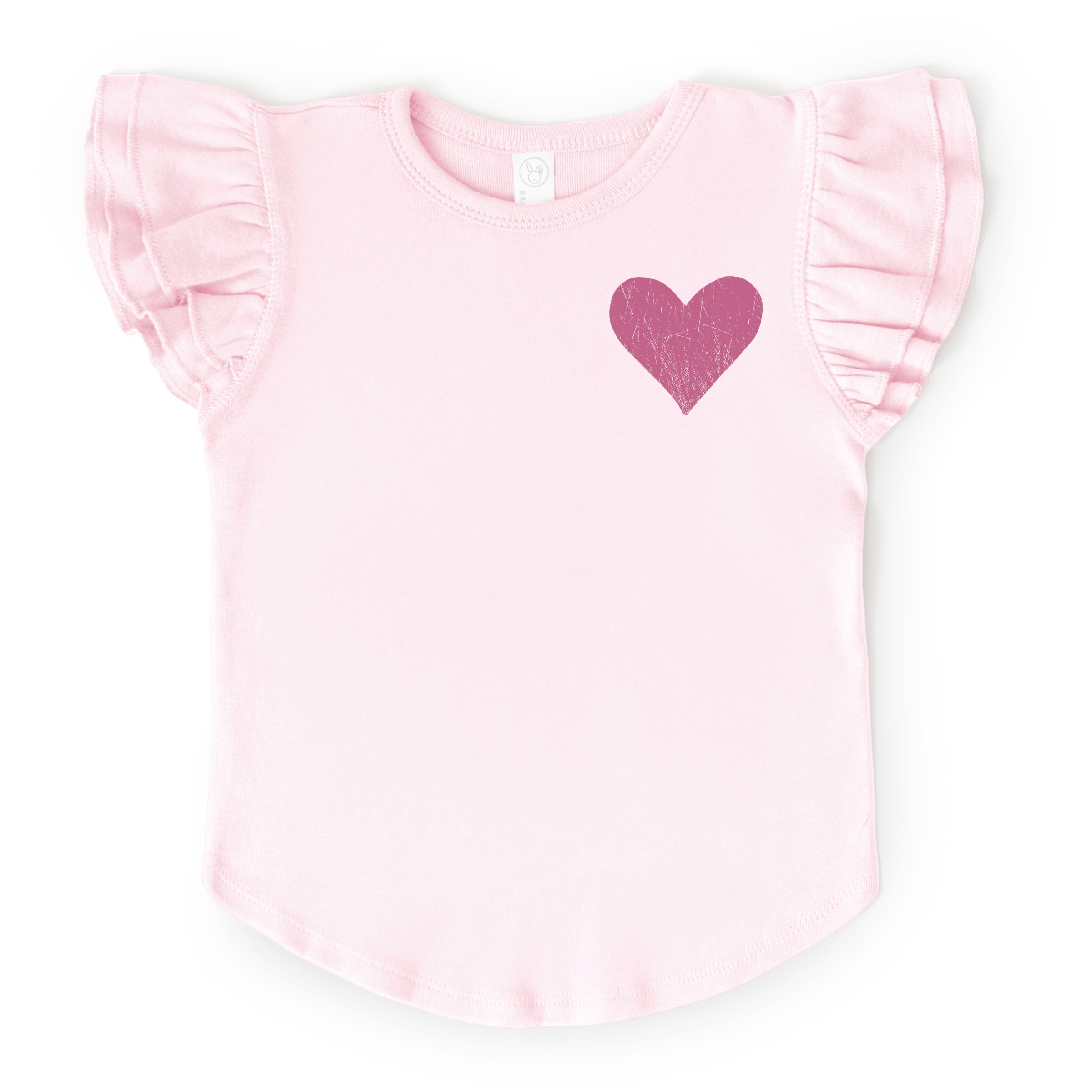 February Fourteenth Front And Back - Flutter Sleeve Graphic T-Shirt