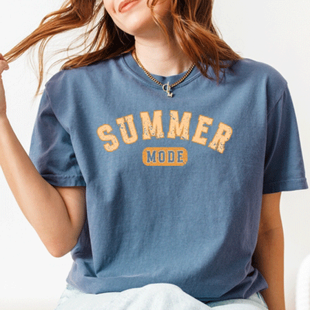 Summer Mode Distressed | Garment Dyed Short Sleeve Tee