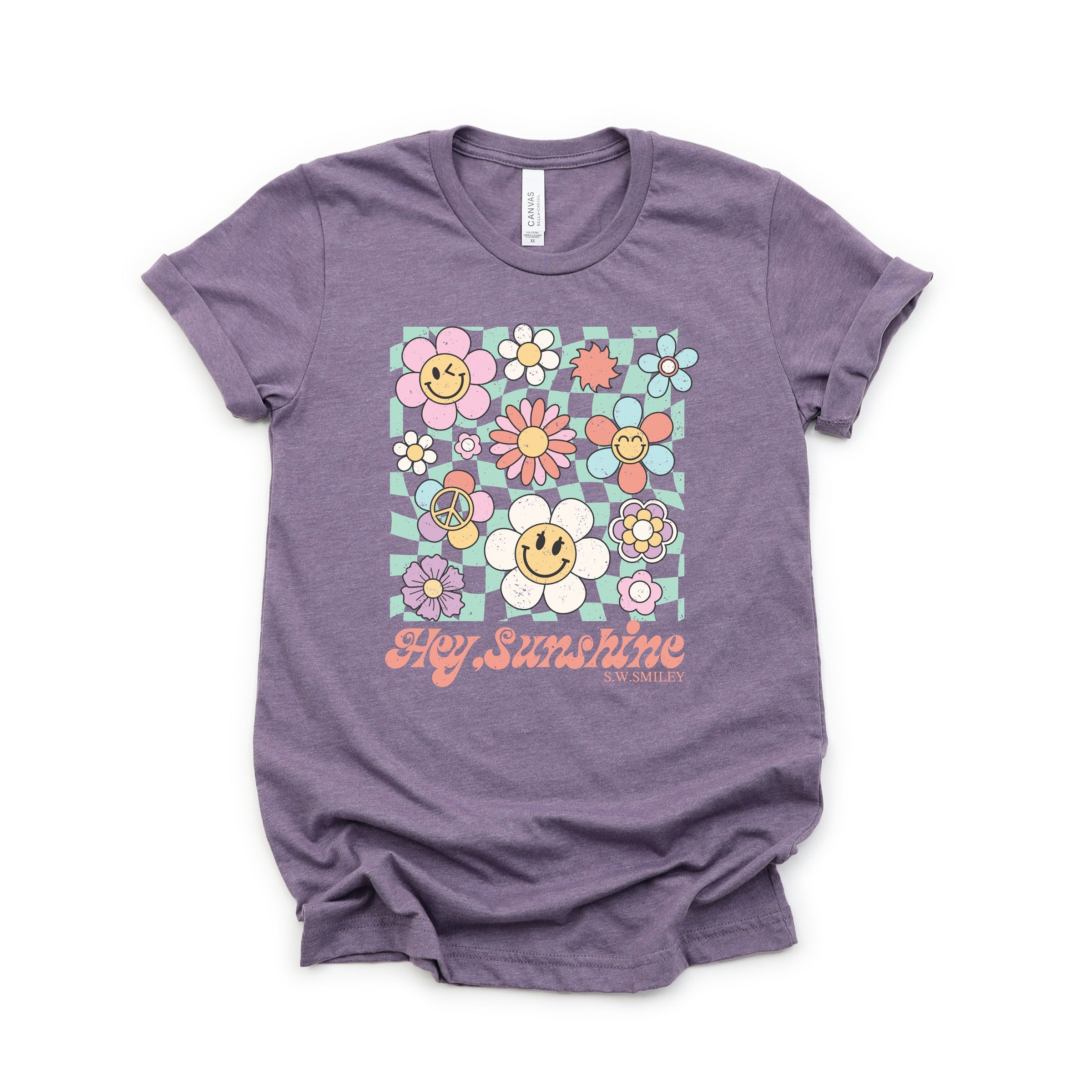 S.W.Smiley Hey Sunshine Flowers - Womens Short Sleeve Tee
