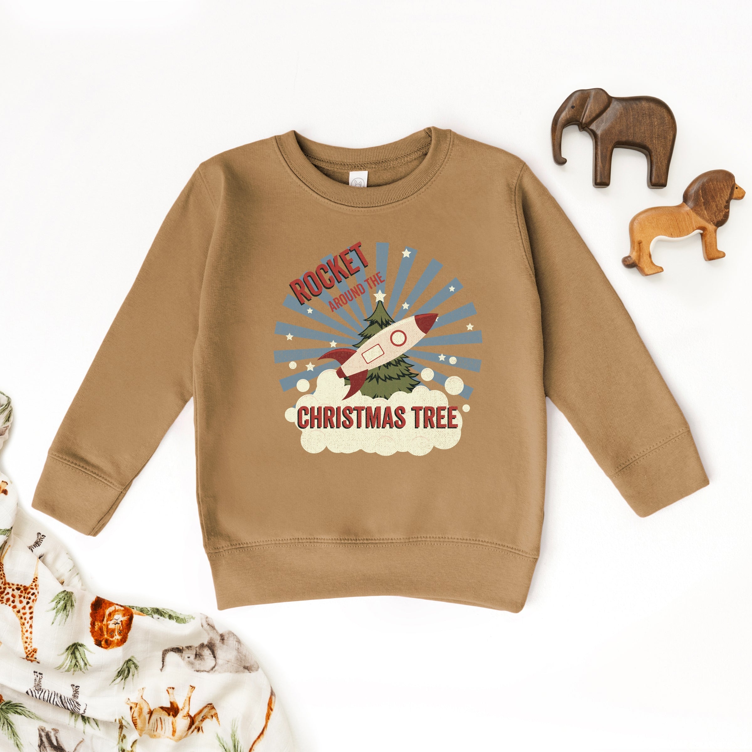 Rocket Around The Christmas Tree - Toddler Graphic Sweatshirt