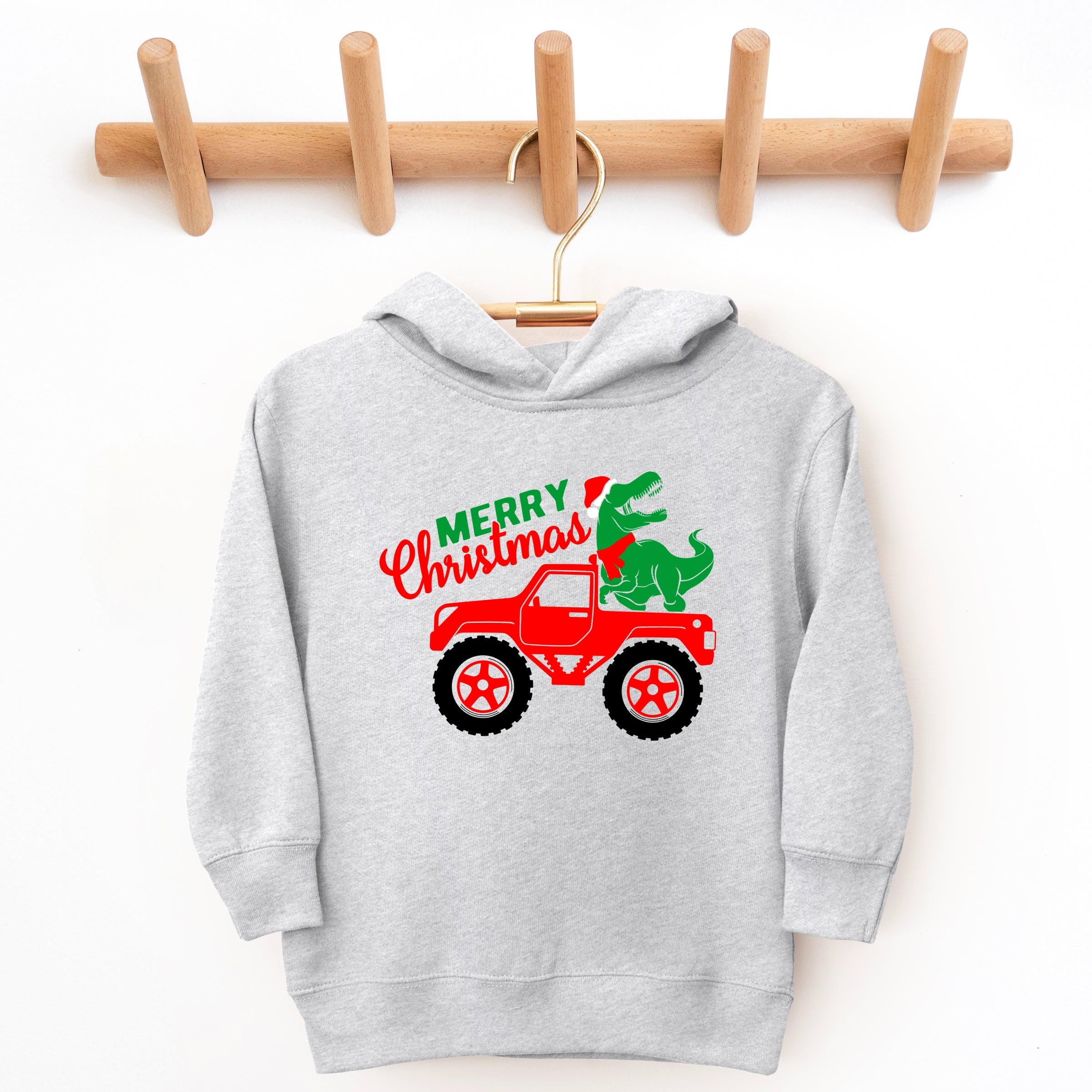 Christmas Dino Truck - Toddler Hoodie