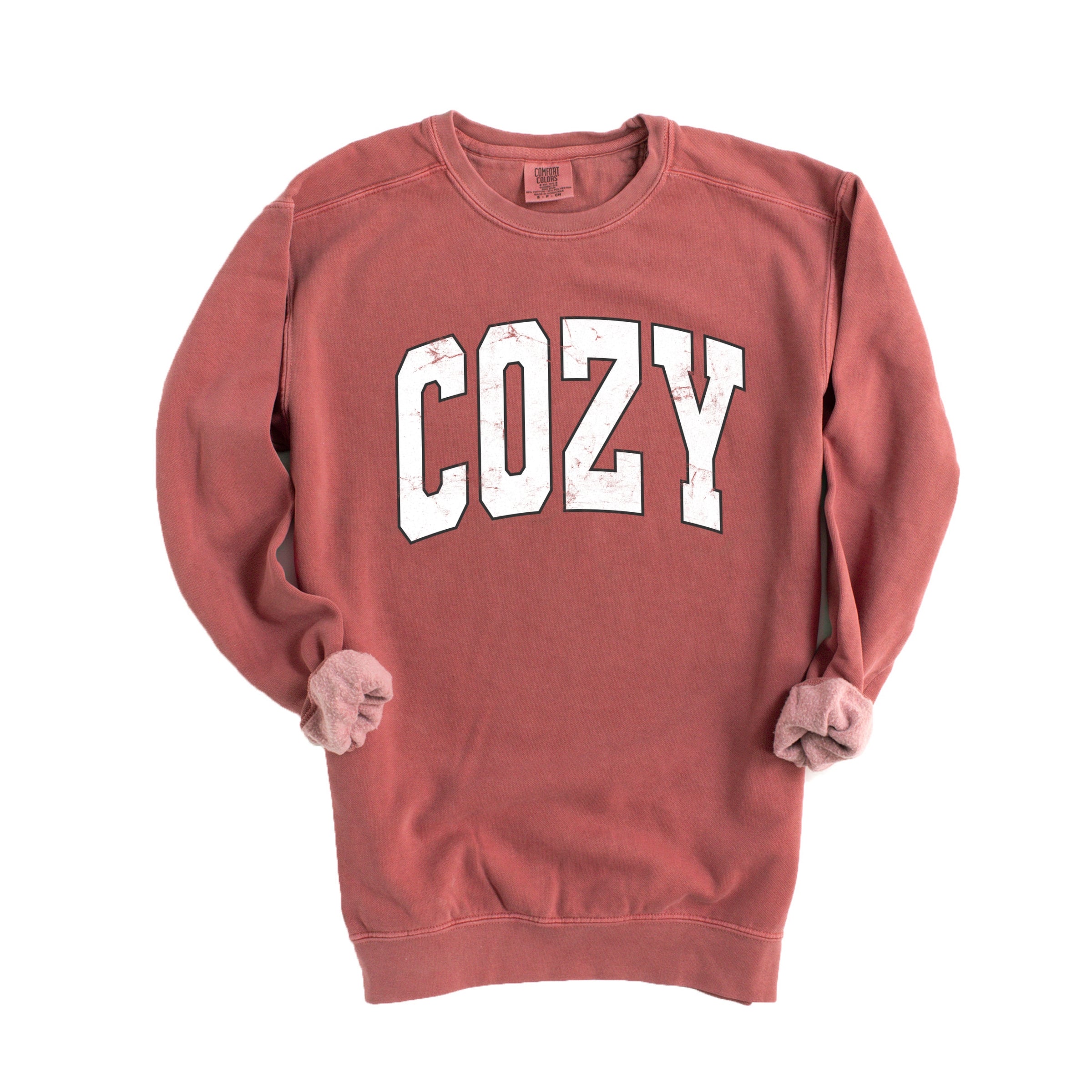 Cozy Worn Varsity - Women's Garment Dyed Graphic Sweatshirt