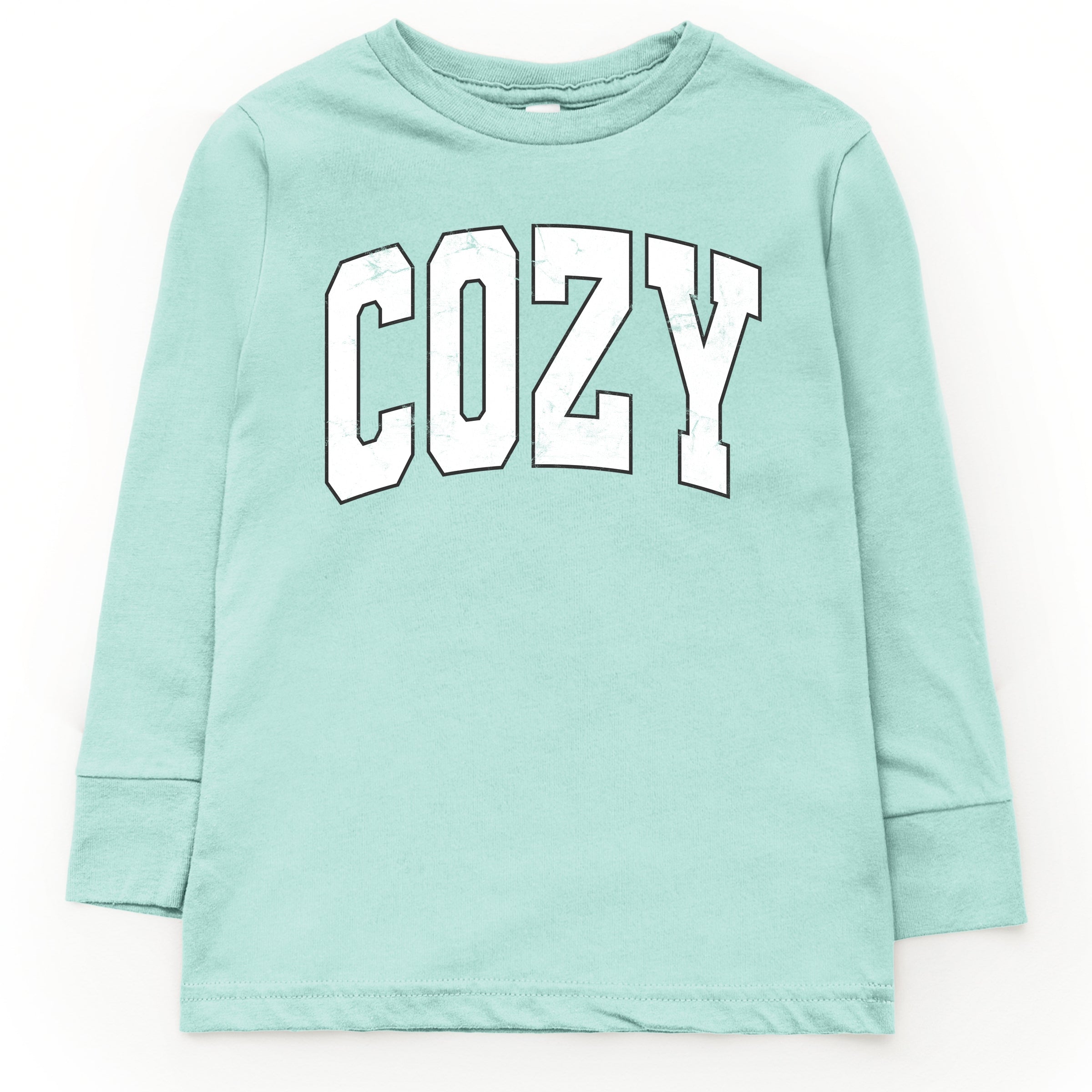 Cozy Worn Varsity - Kids Youth Long Sleeve Tee