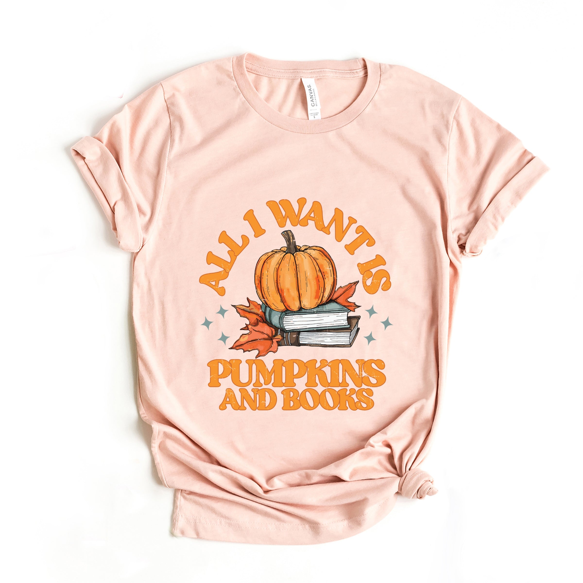 All I Want Is Pumpkins And Books - Women's Short Sleeve Graphic T-Shirt