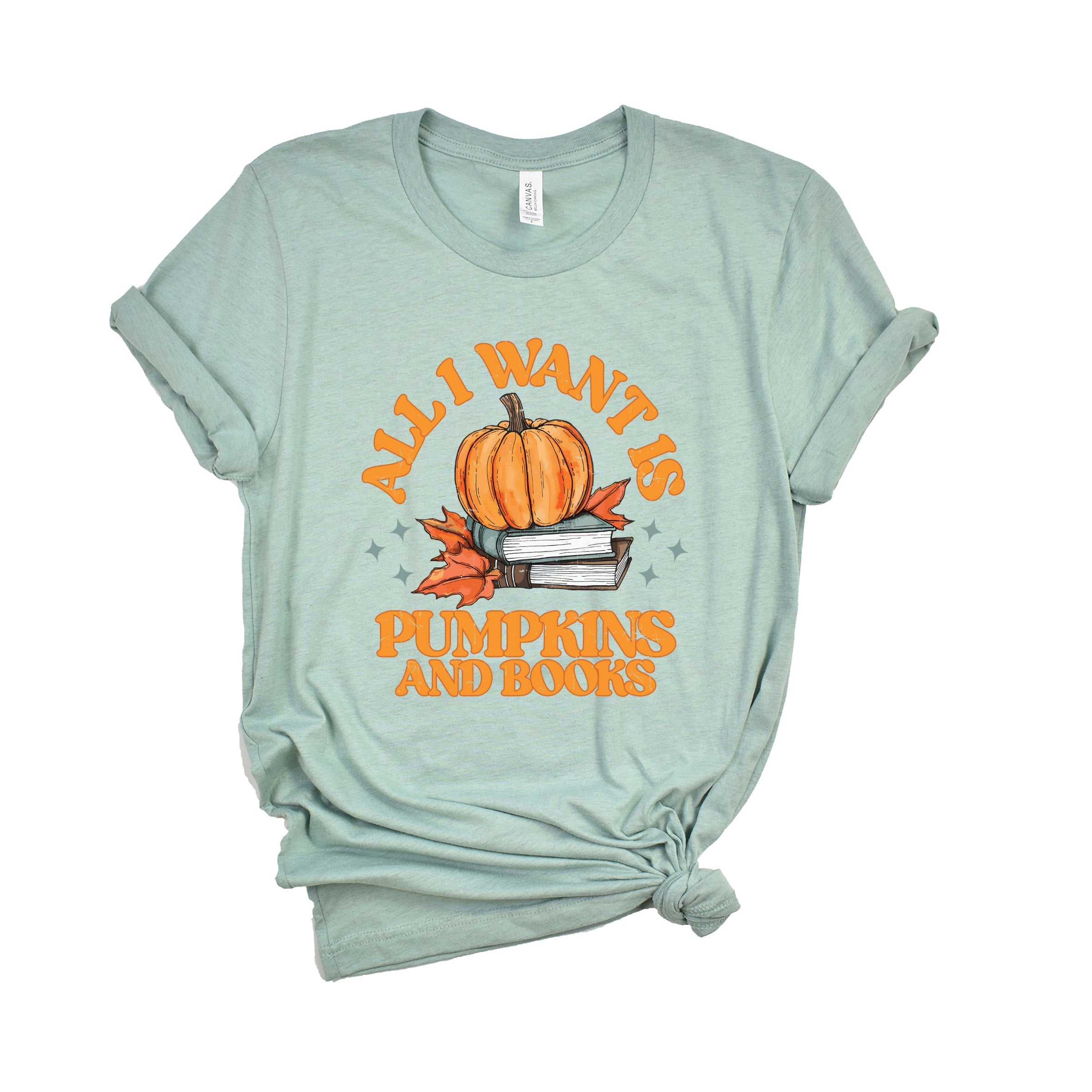 All I Want Is Pumpkins And Books - Women's Short Sleeve Graphic T-Shirt