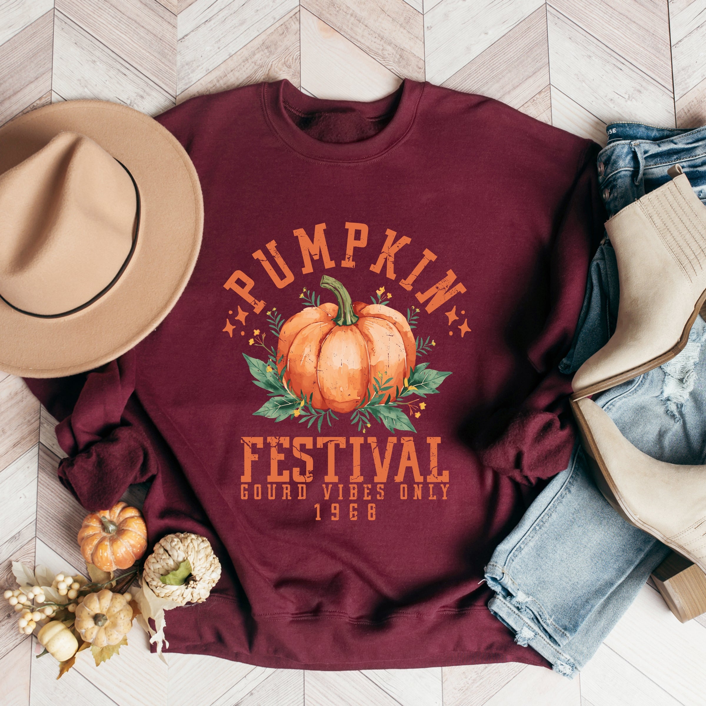 Pumpkin Festival Gourd Vibes - Women's Graphic Sweatshirt